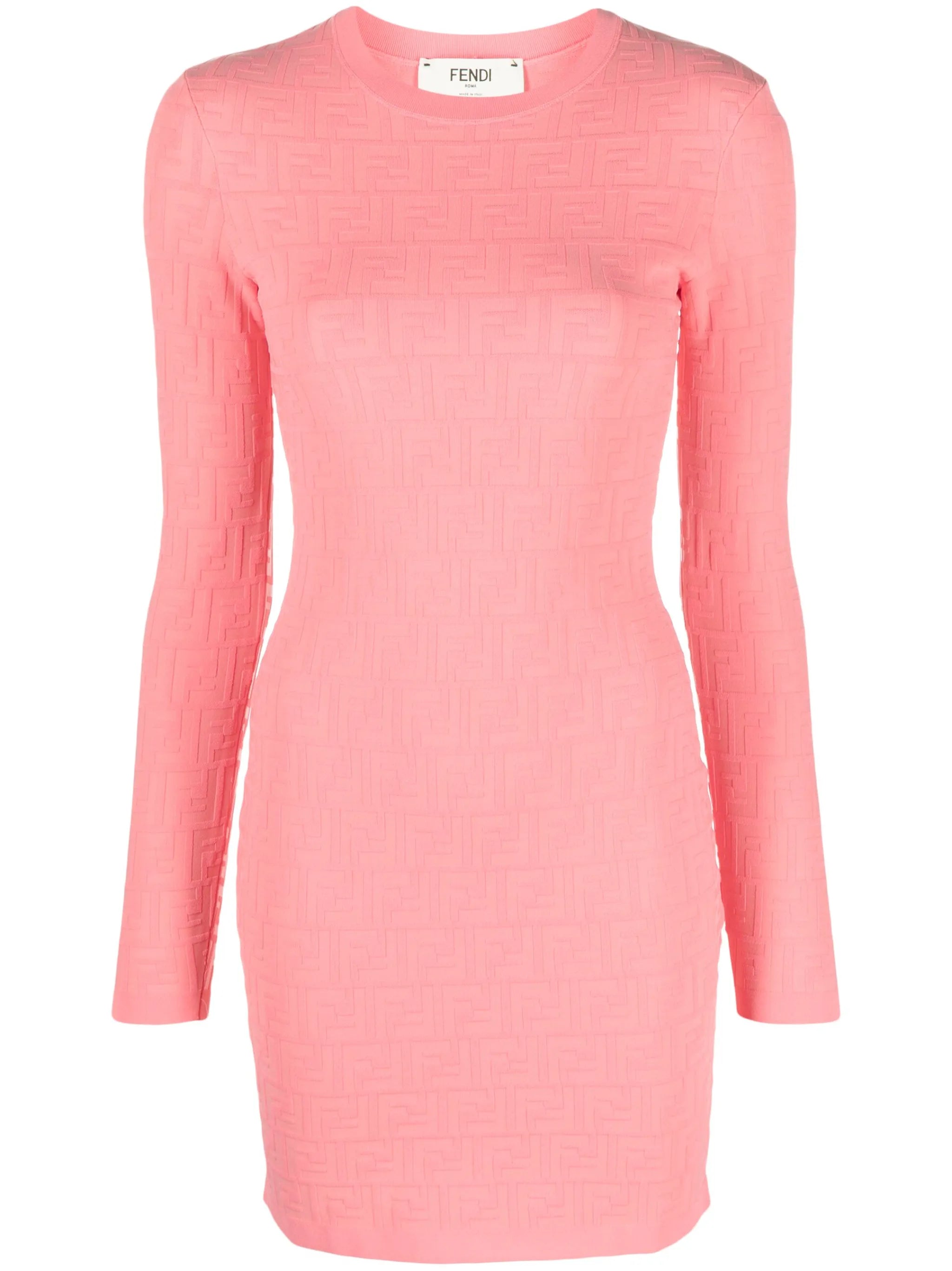 monogram-pattern mini dress