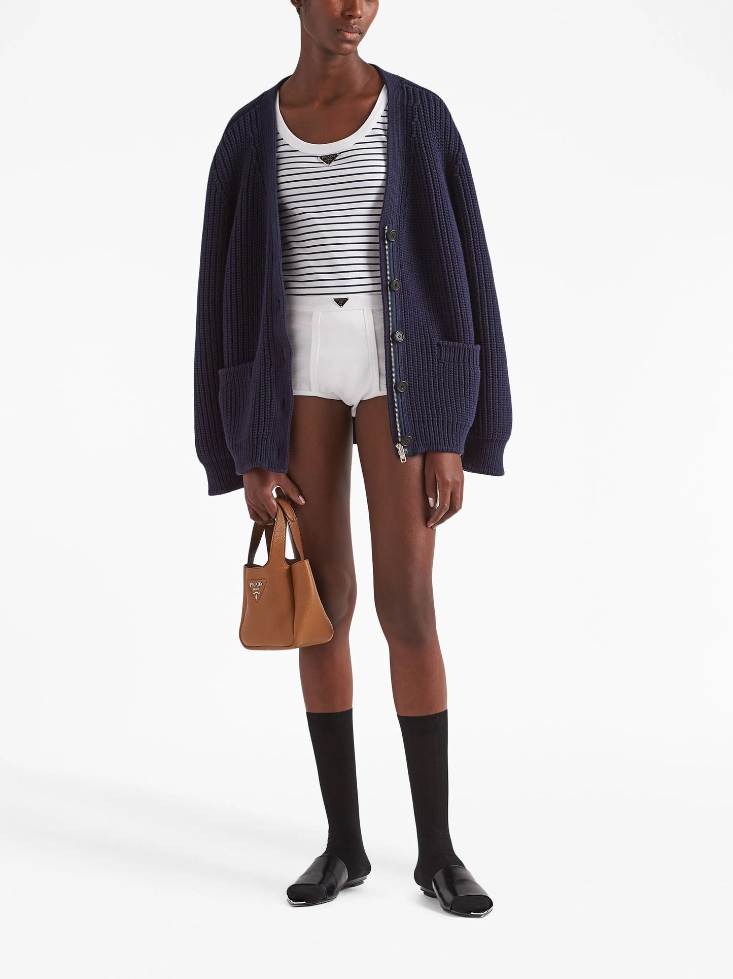 V-neck cotton cardigan
