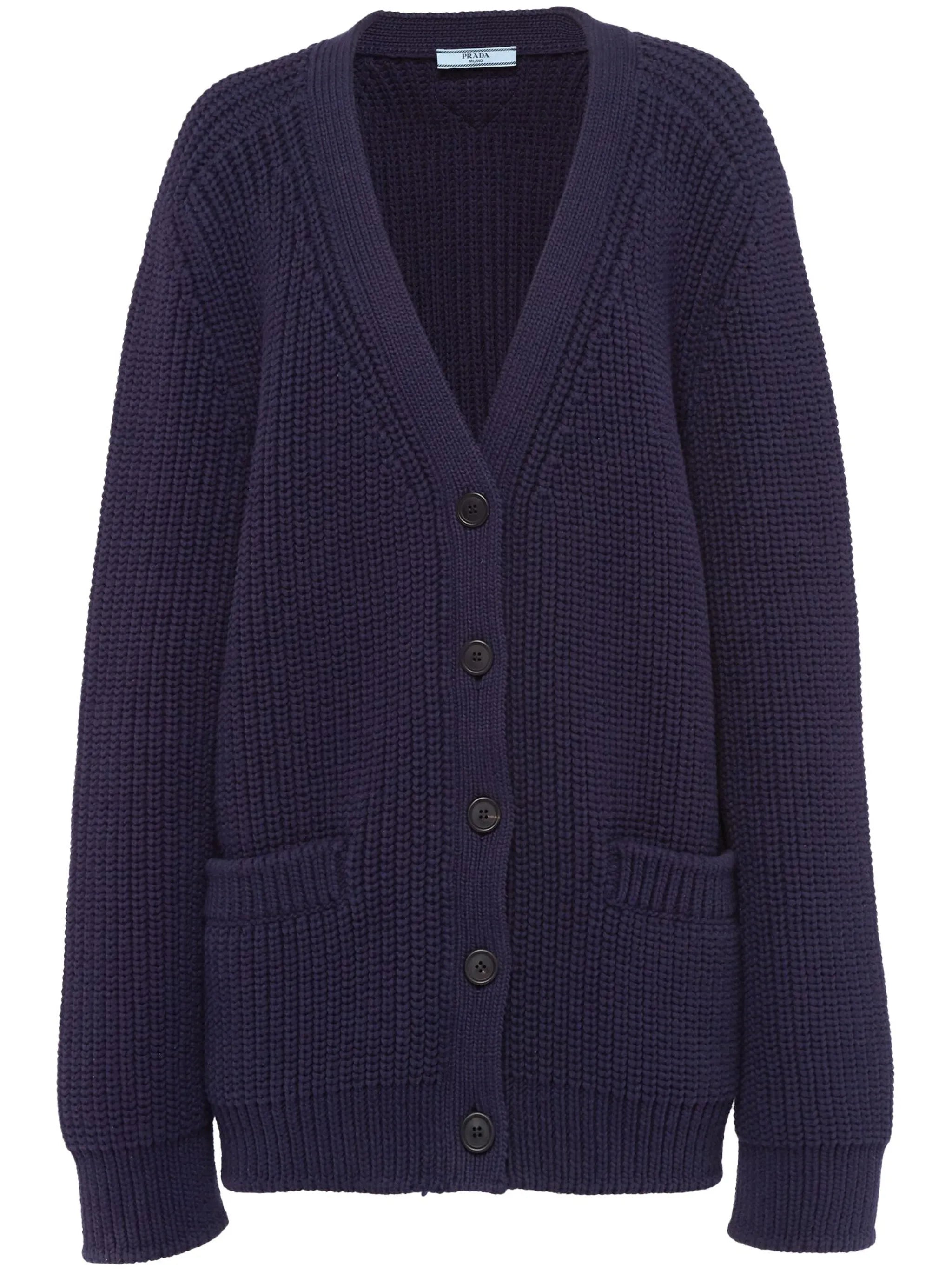 V-neck cotton cardigan