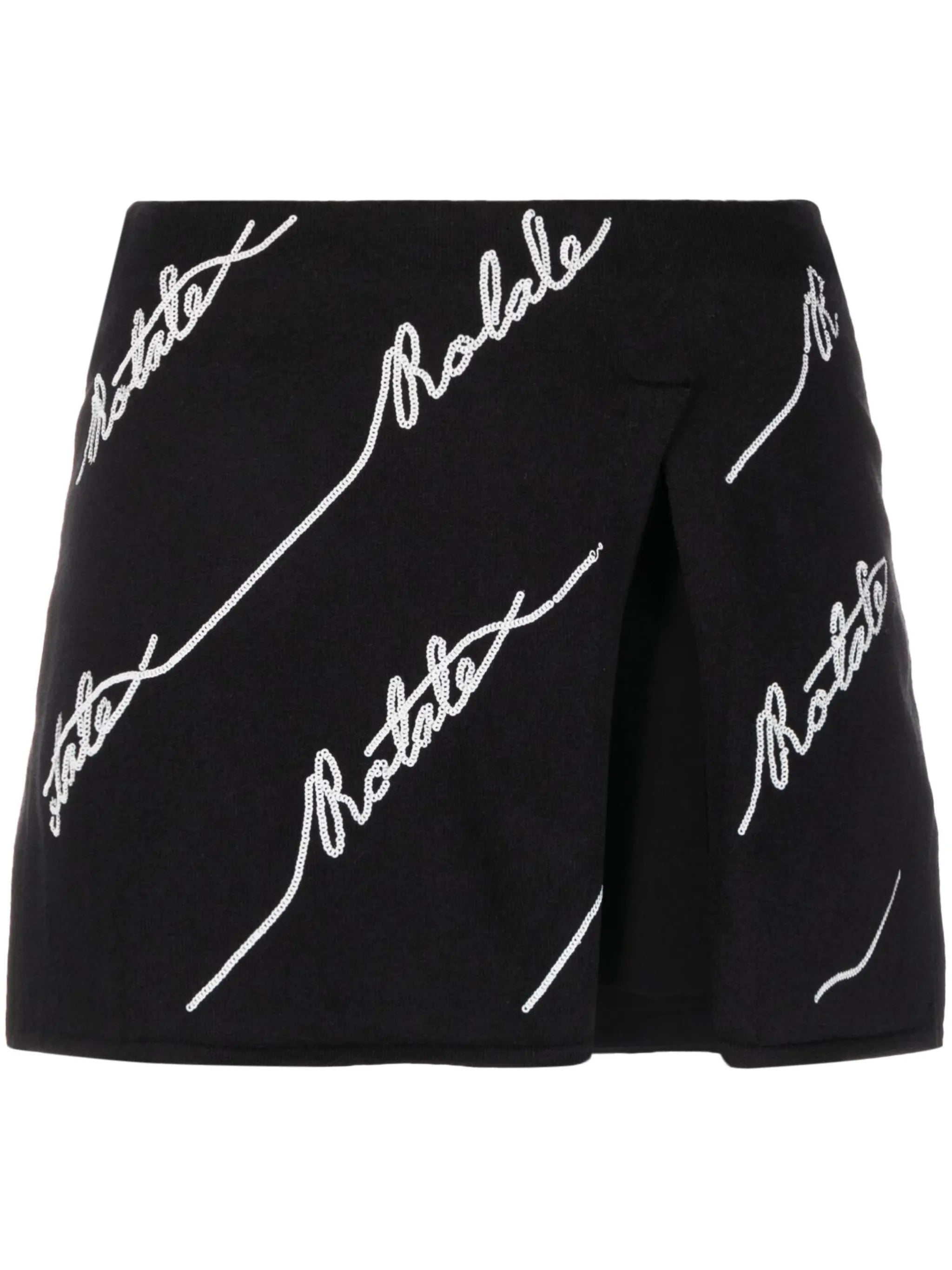 logo-embellished knitted miniskirt