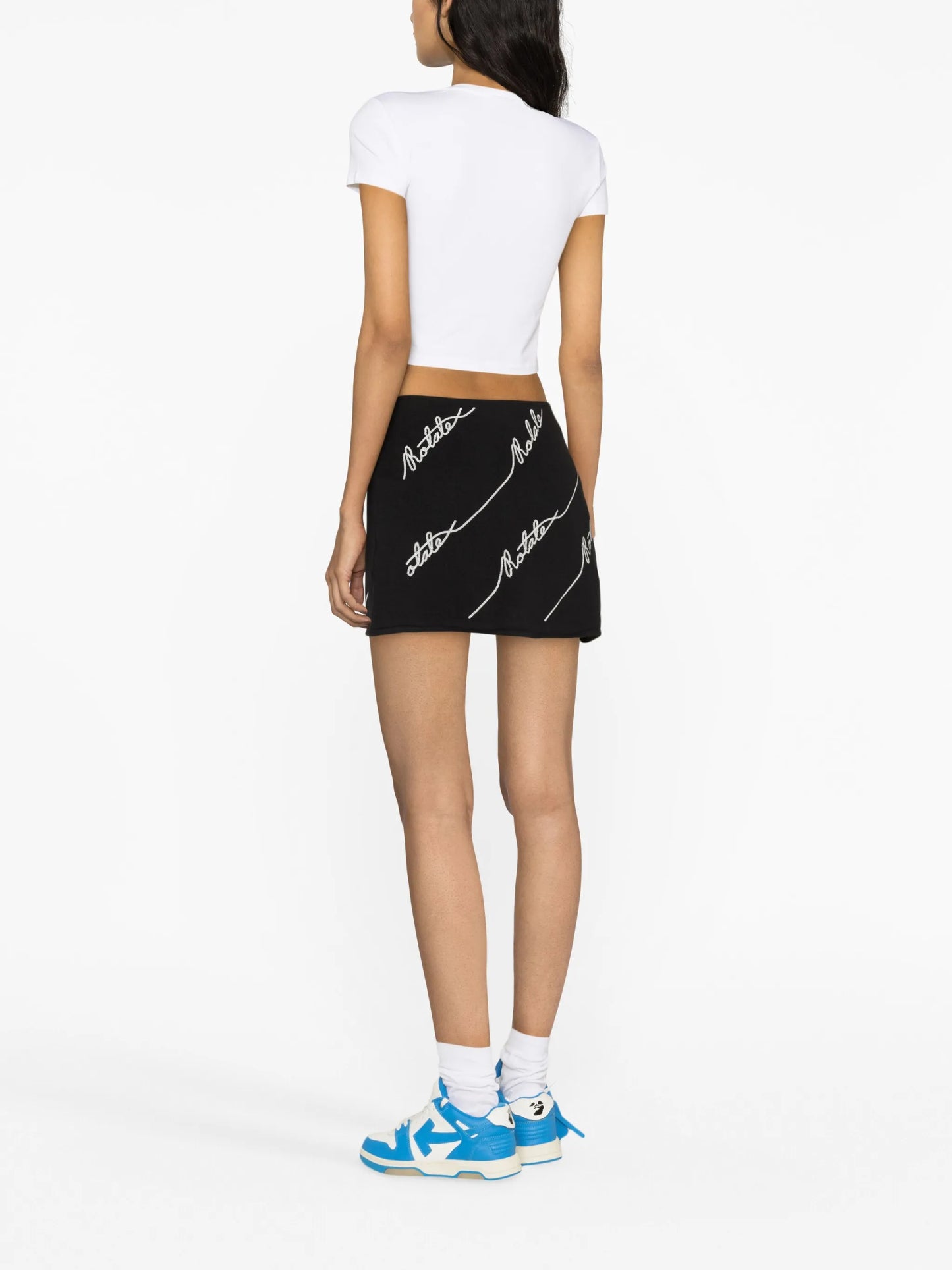 logo-embellished knitted miniskirt