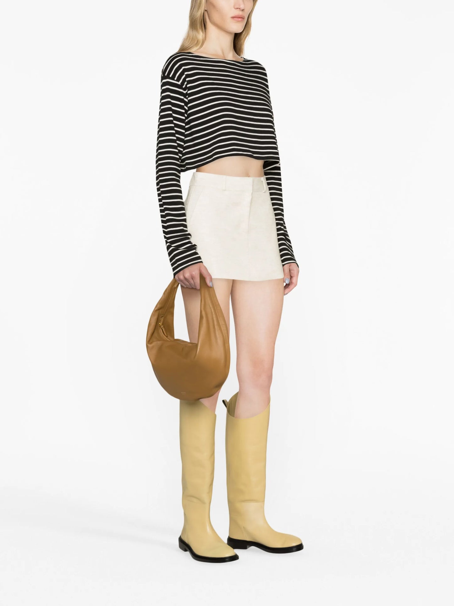 Tilla striped cotton crop top