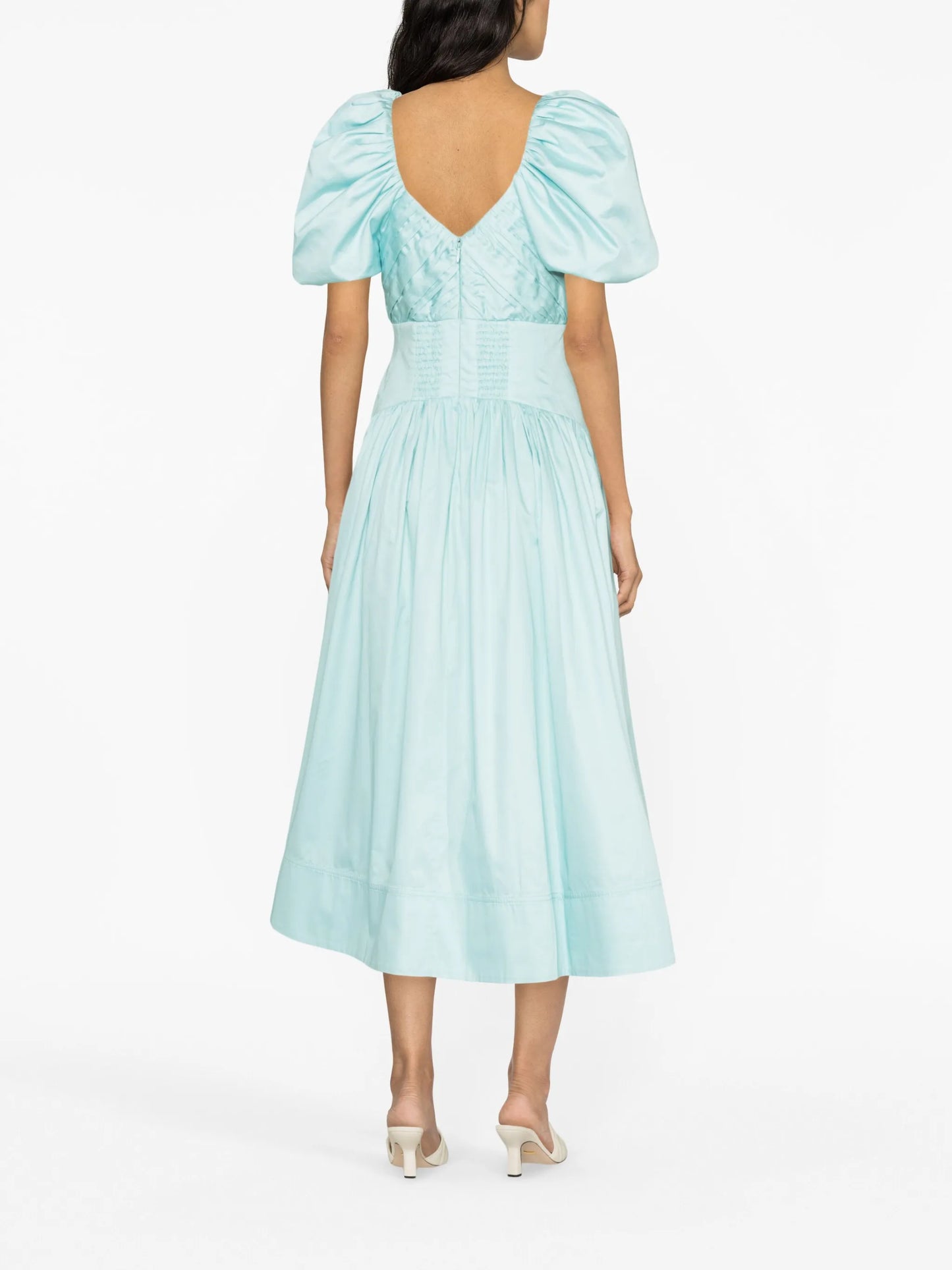 Gabrielle puff-sleeve midi dress