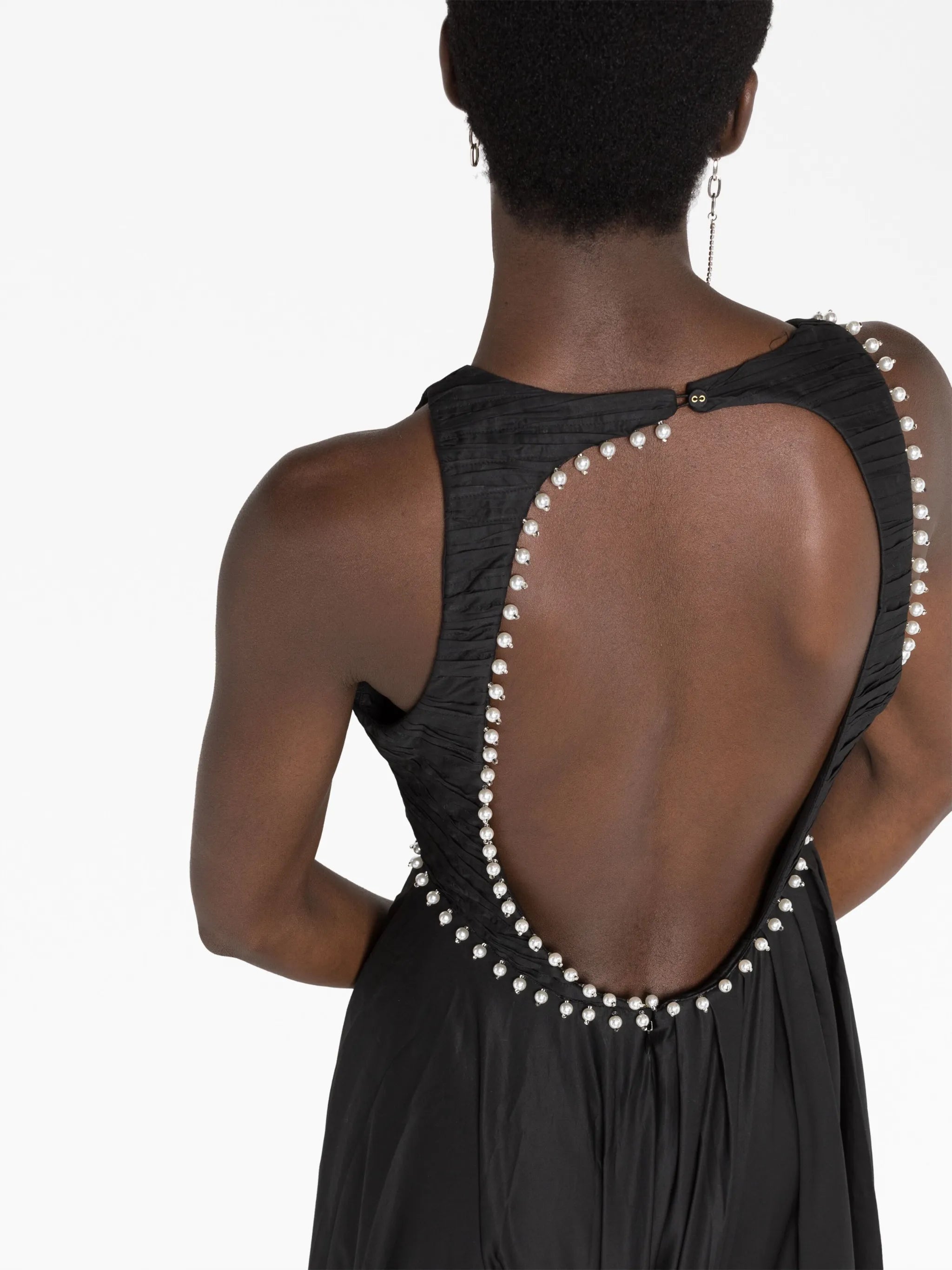 Florence faux-pearl cotton dress