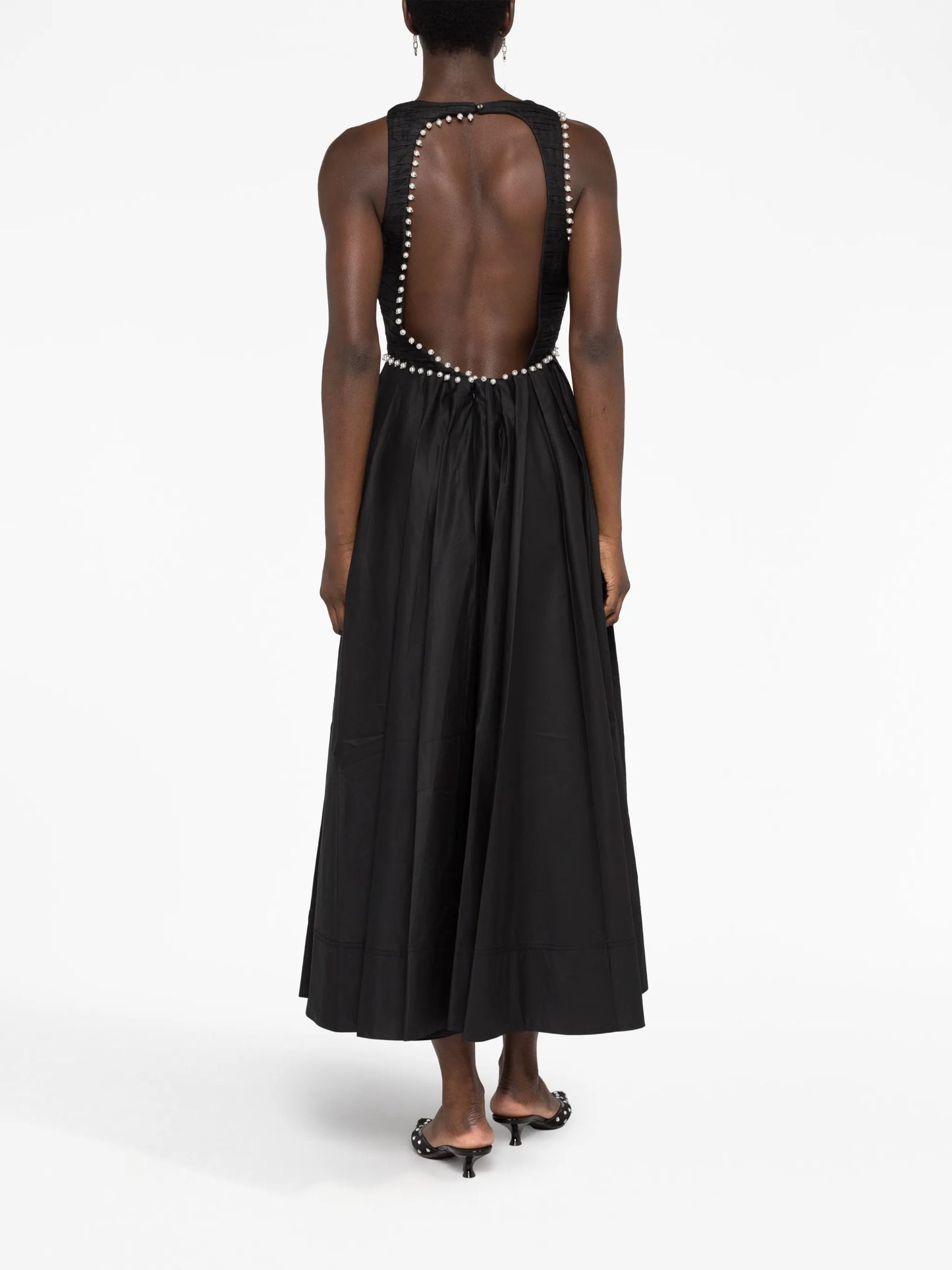 Florence faux-pearl cotton dress