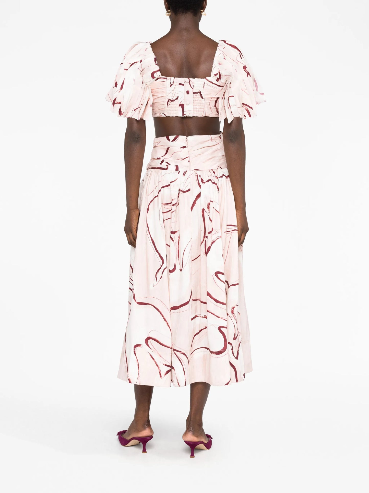 Marianne printed ruched cut-out dress