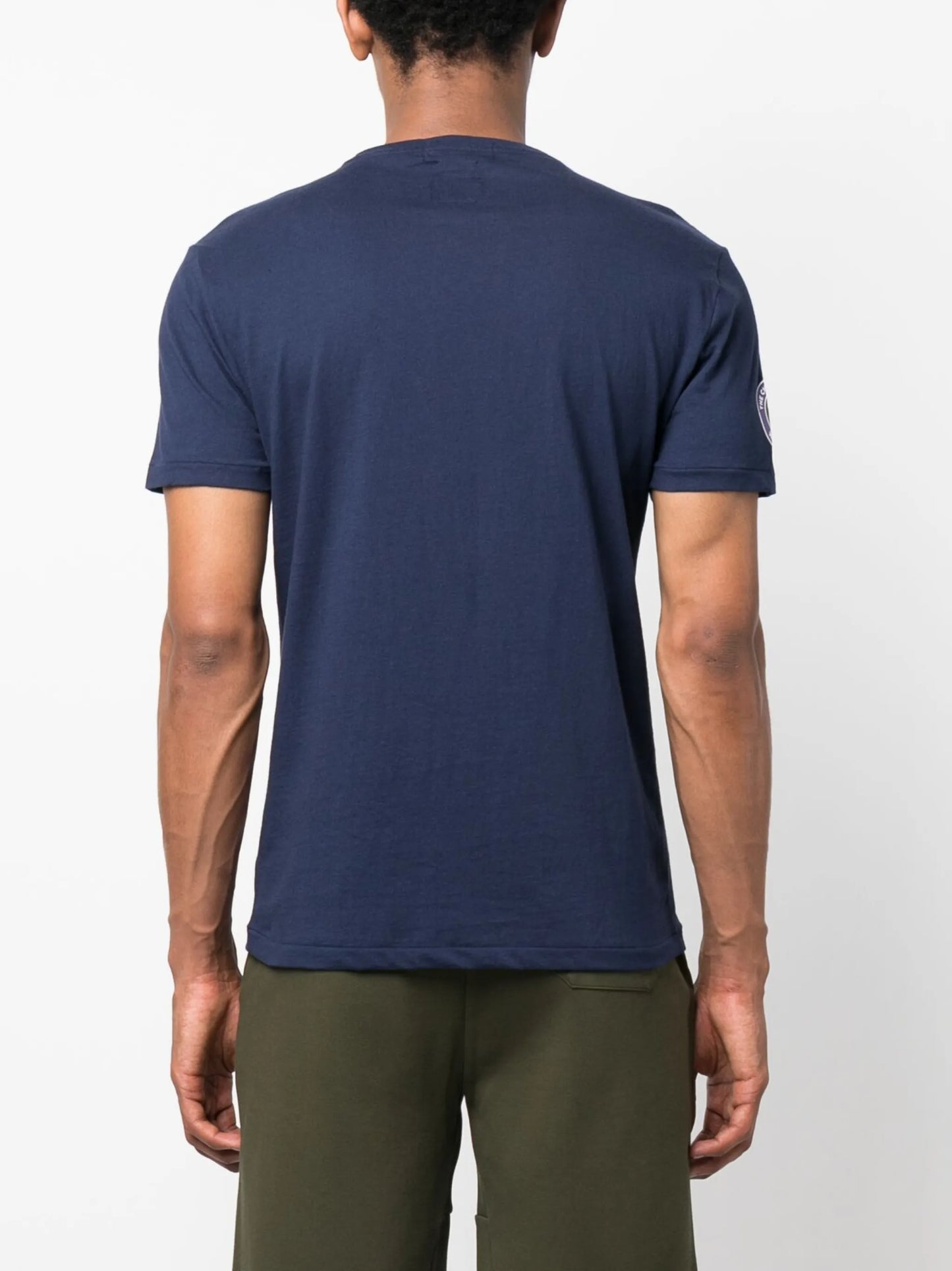 Teddy bear-print short-sleeved cotton T-shirt