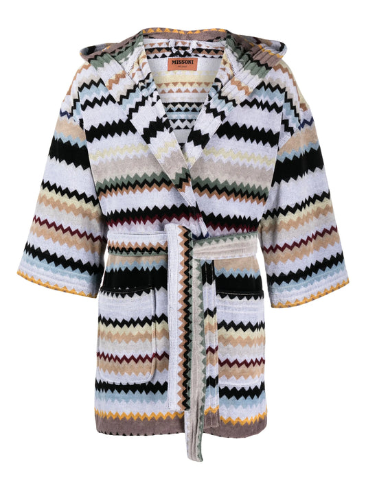 Curt zigzag-pattern bathrobe