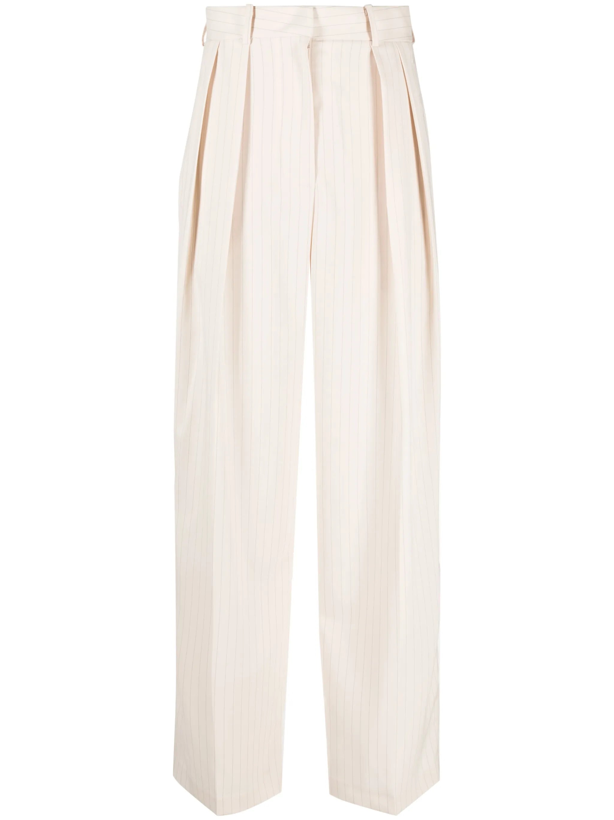 Tansy double-pleated pinstripe trousers
