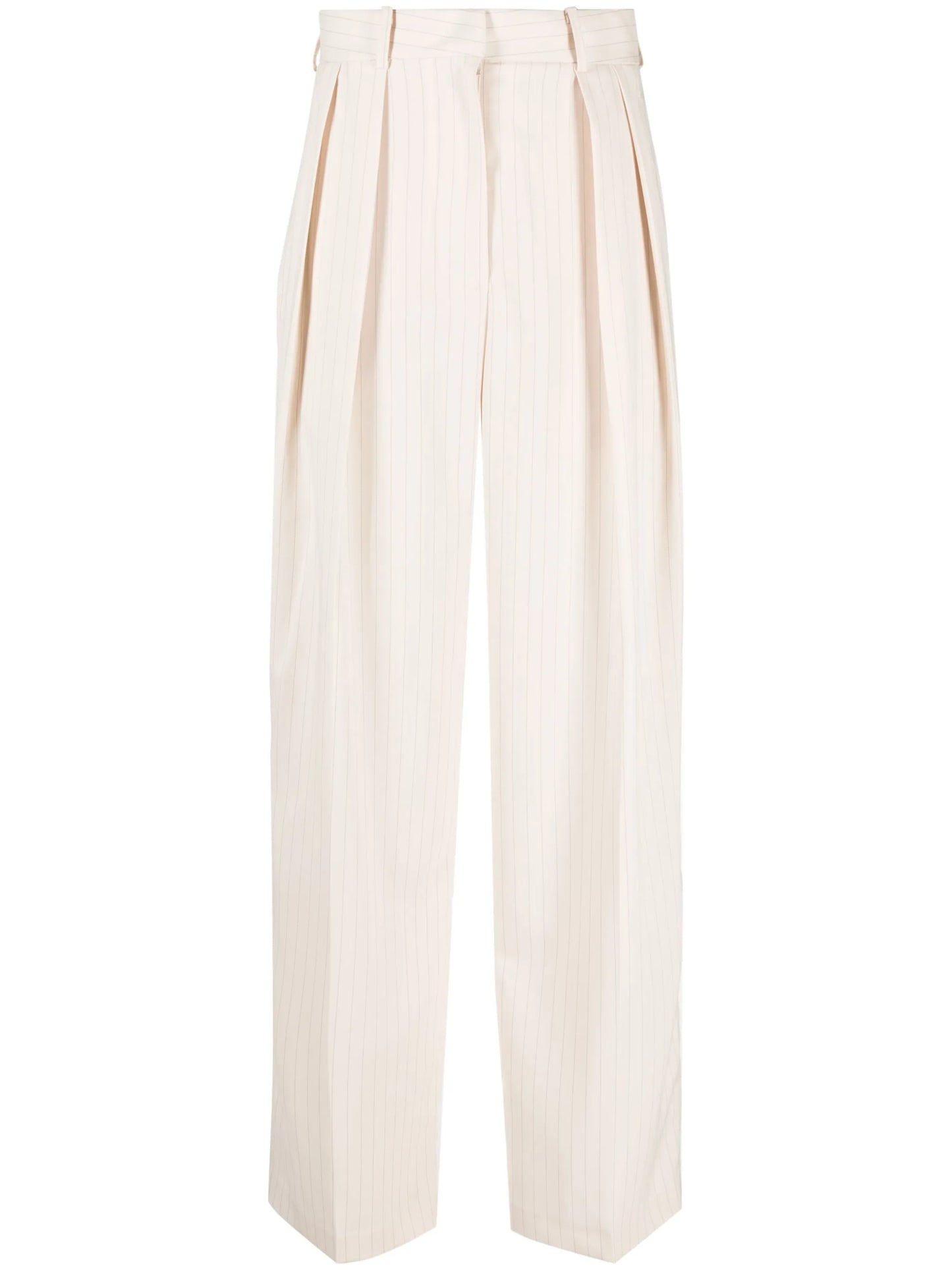 Tansy double-pleated pinstripe trousers
