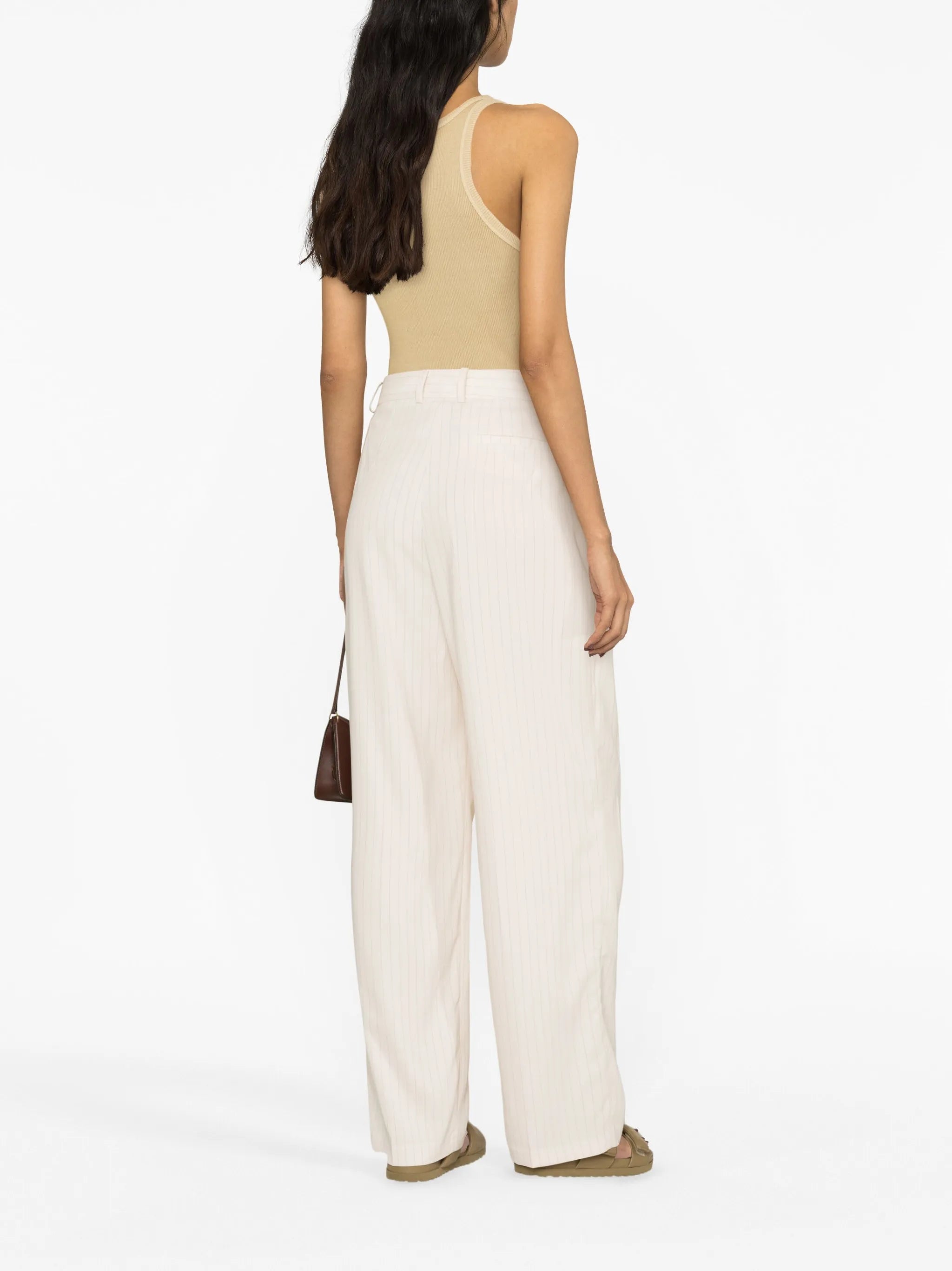Tansy double-pleated pinstripe trousers