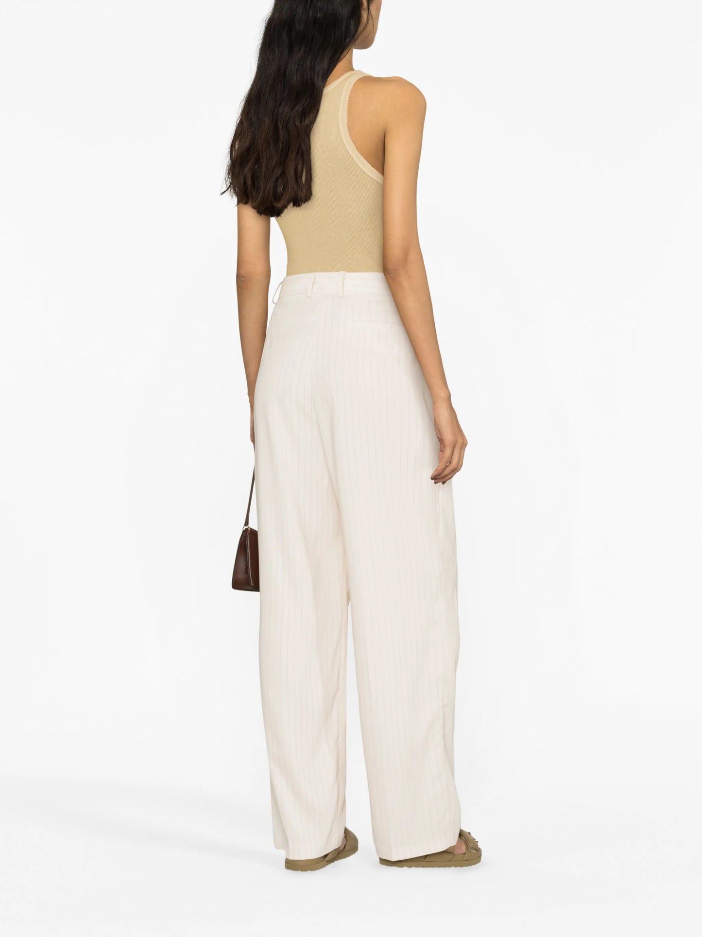 Tansy double-pleated pinstripe trousers