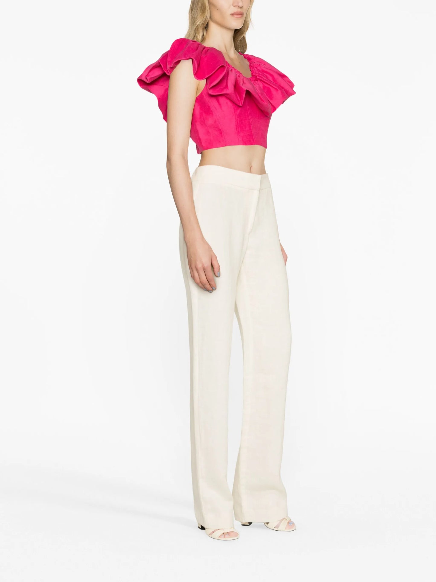 Florence ruffled crop top