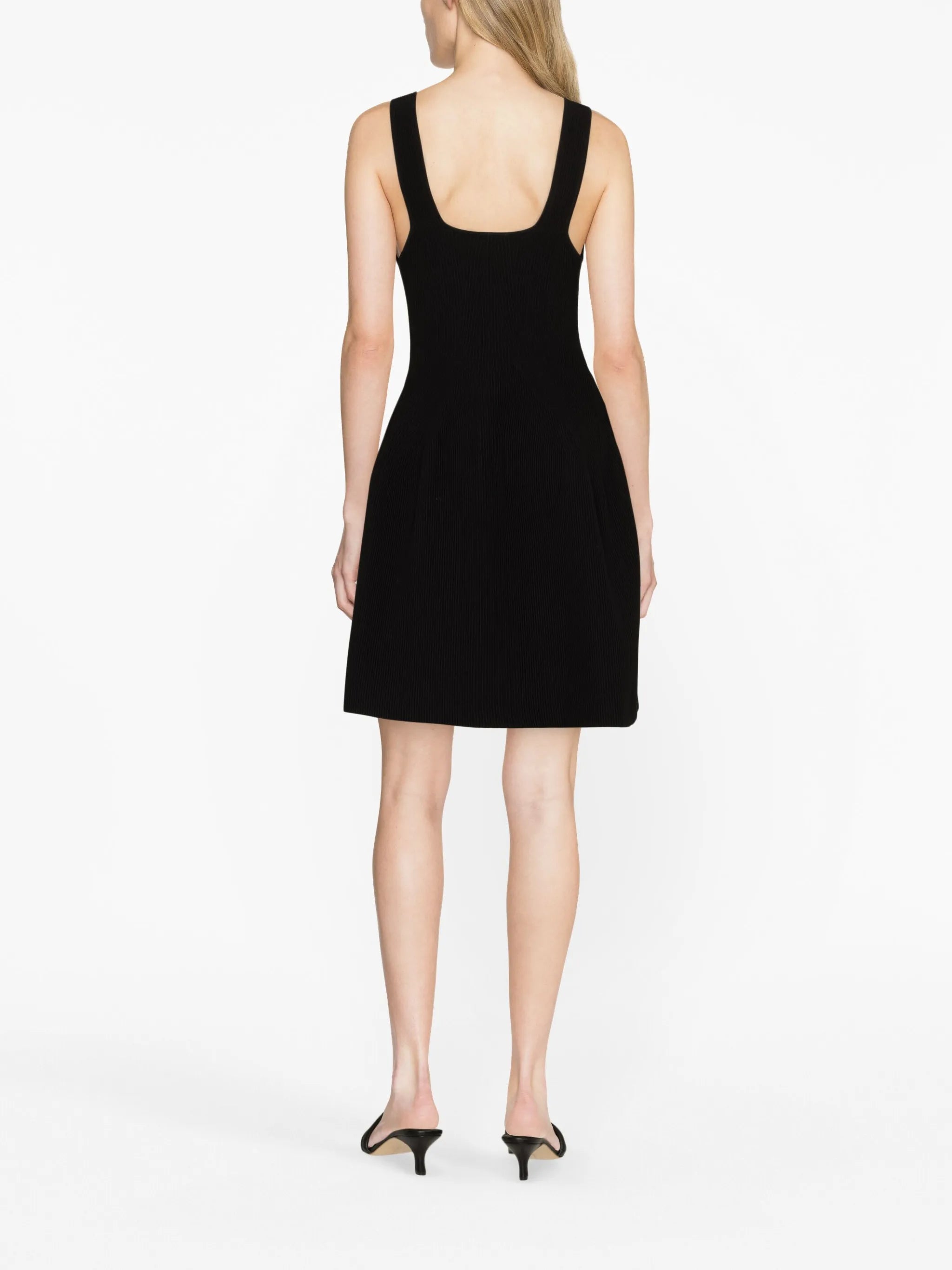 Goldfoil embellished ribbed-knit minidress