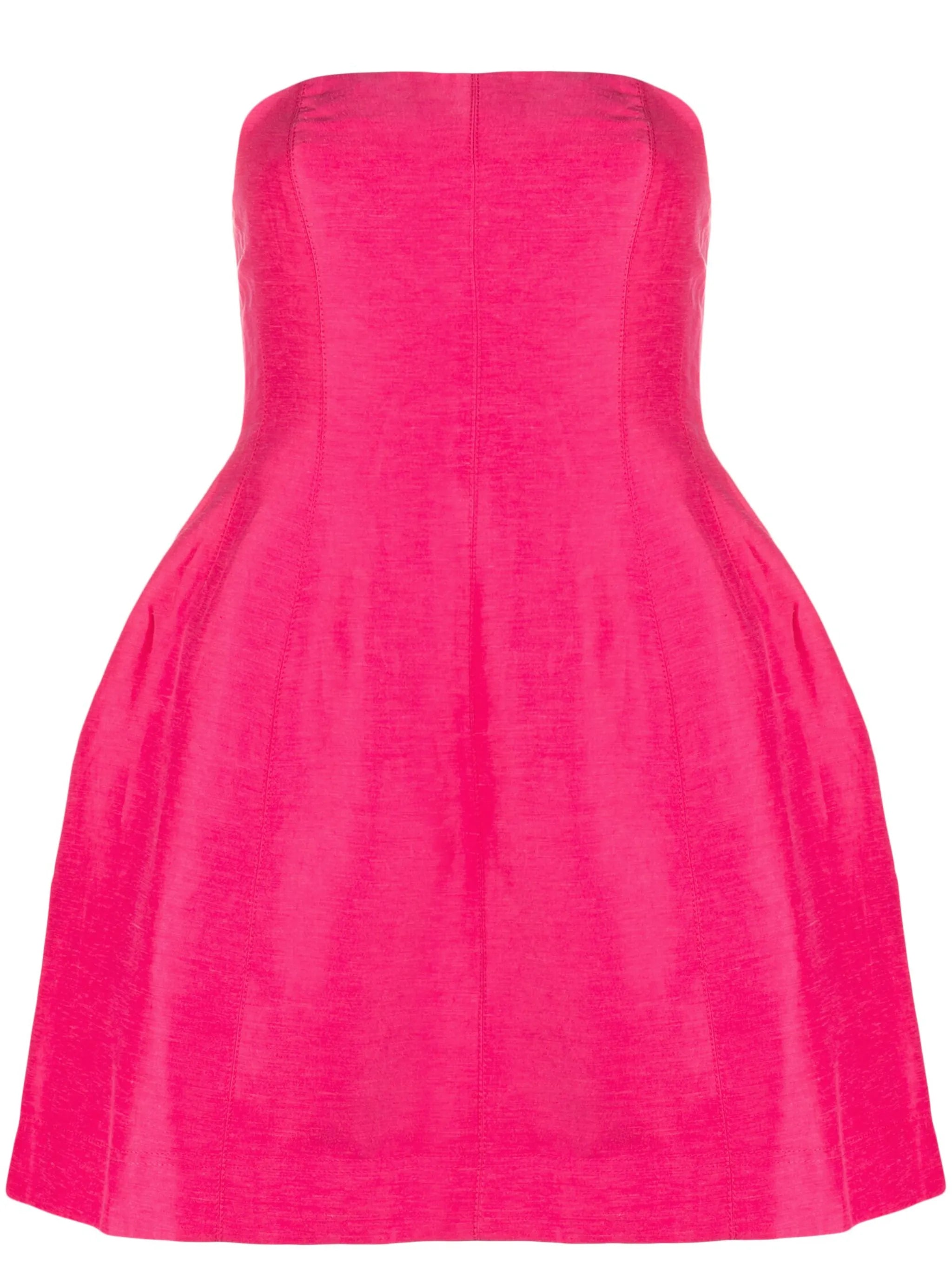 strapless flared minidress