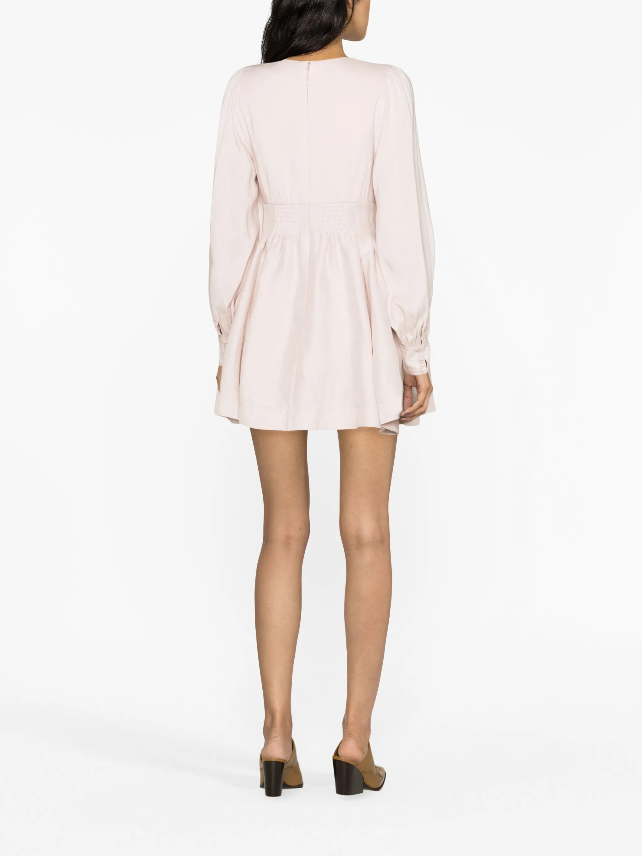 Amelia plunge-neck minidress