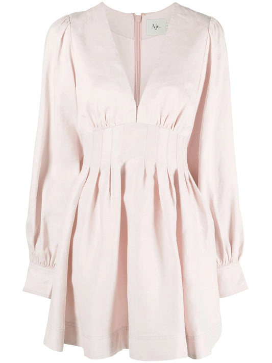 Amelia plunge-neck minidress