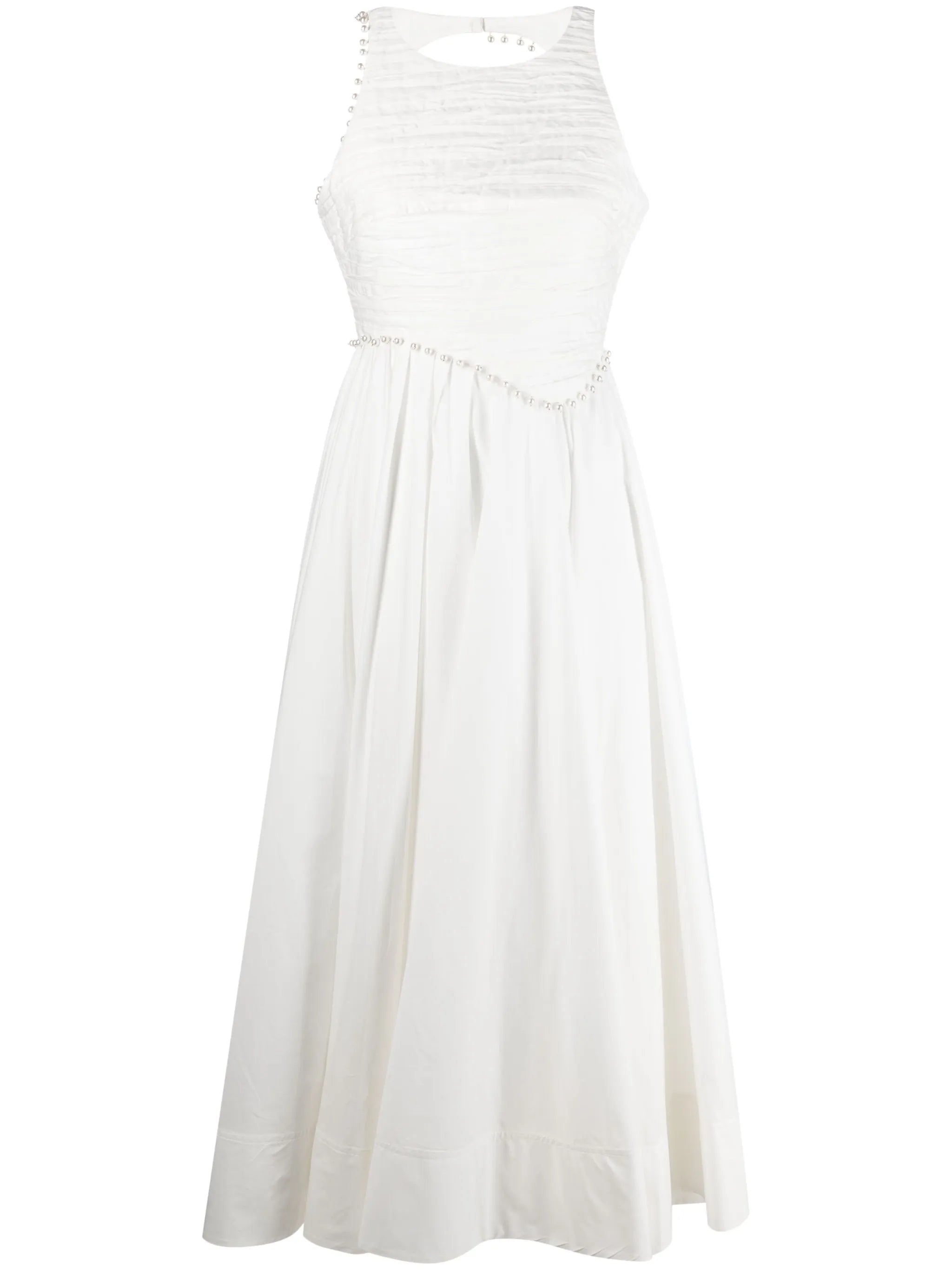 Florence faux-pearl cotton dress