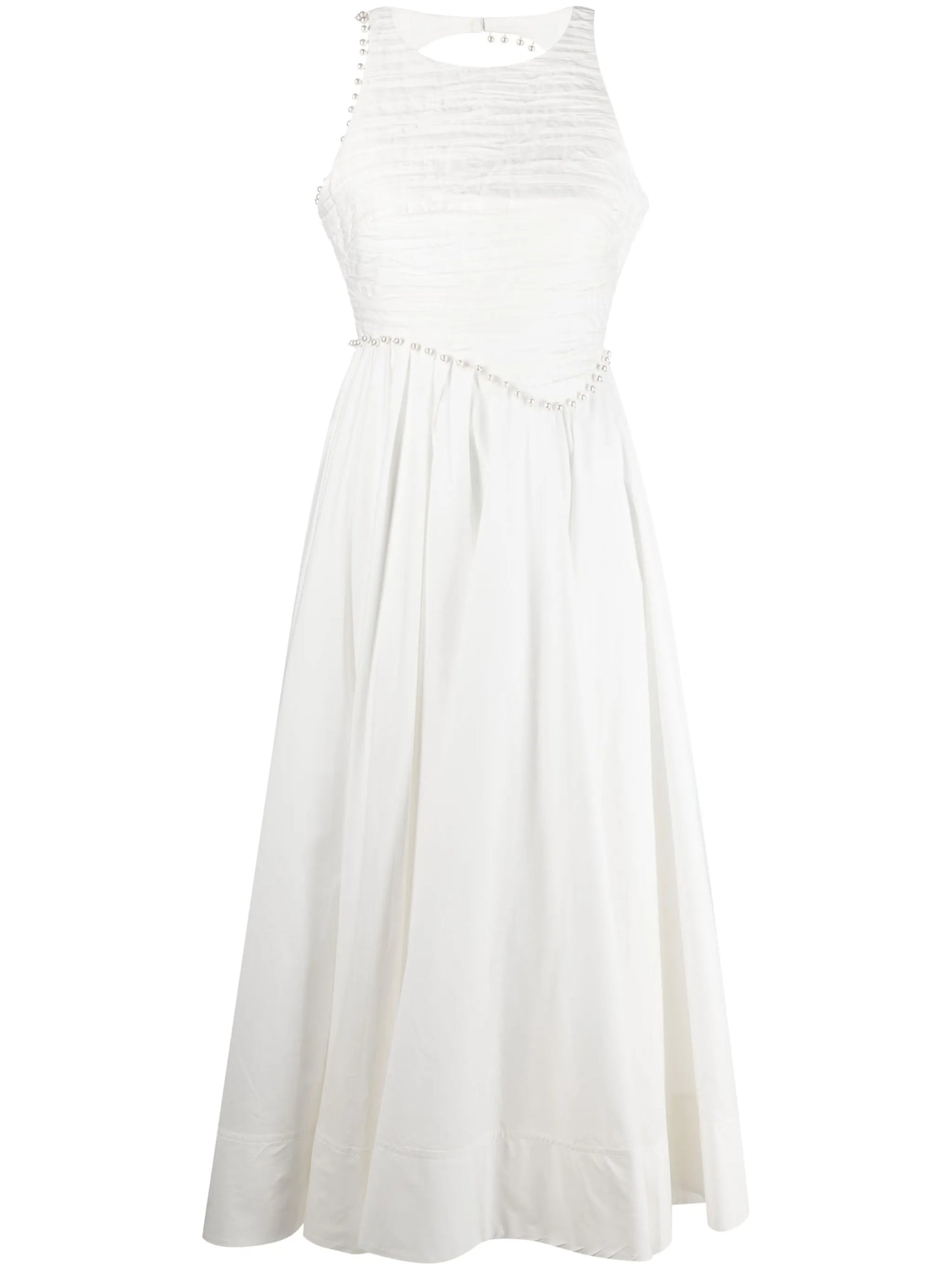 Florence faux-pearl cotton dress