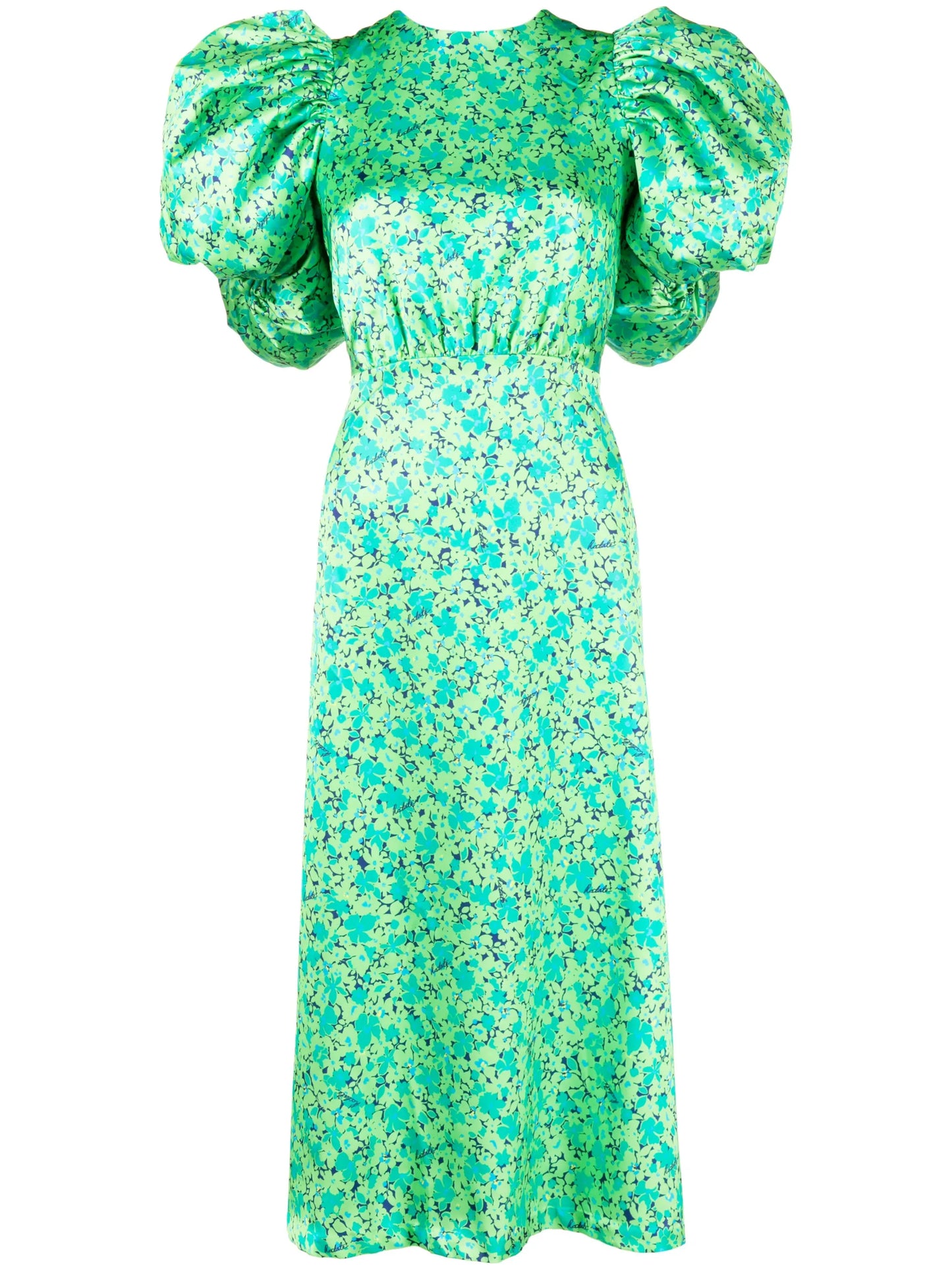 floral-print satin midi-dress