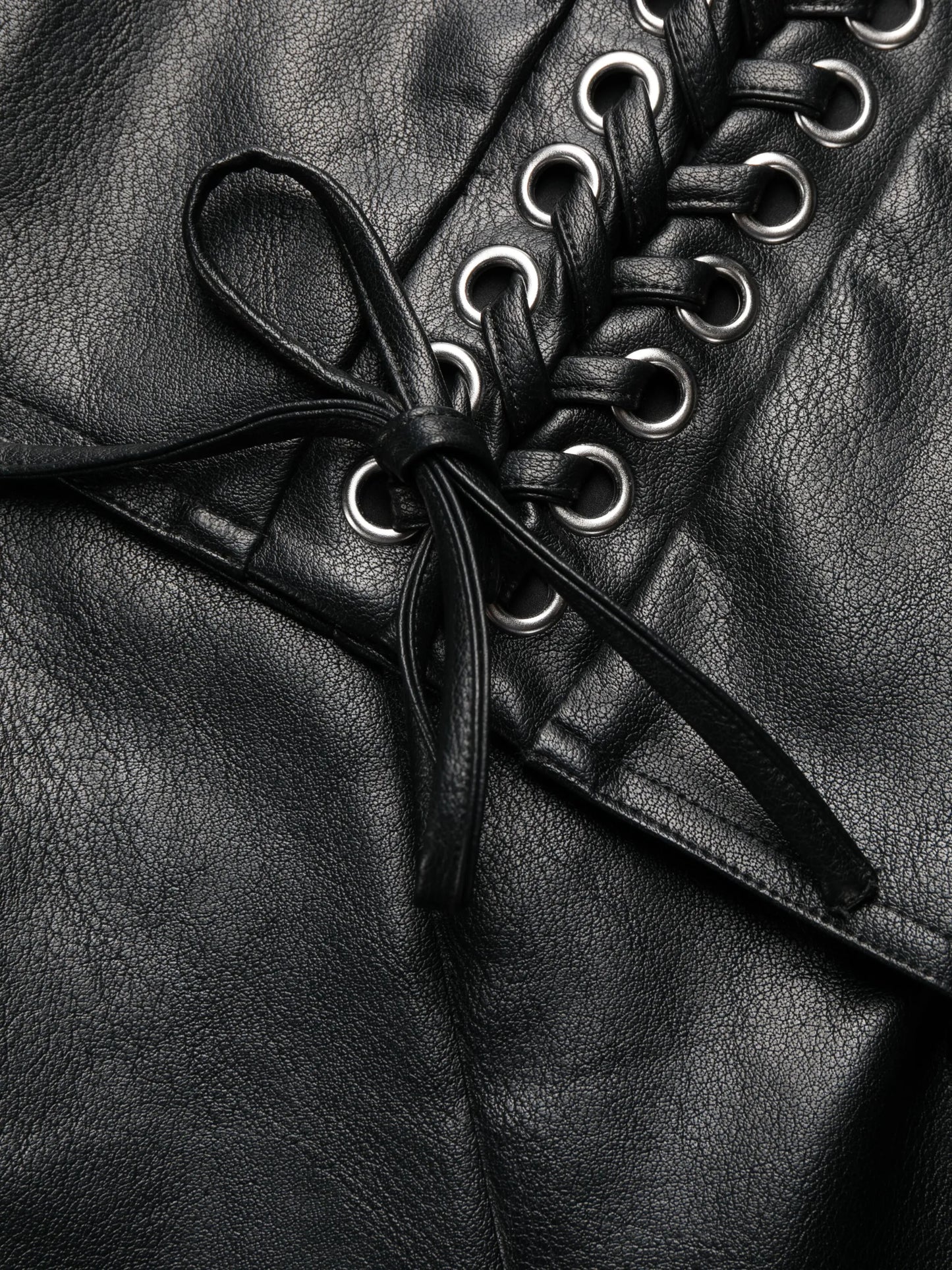 lace-up faux-leather trousers