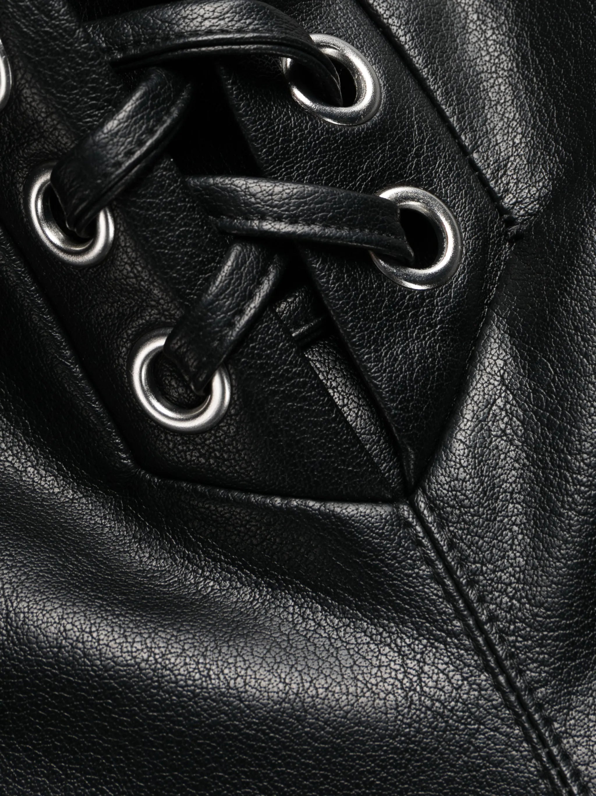 lace-up faux-leather trousers