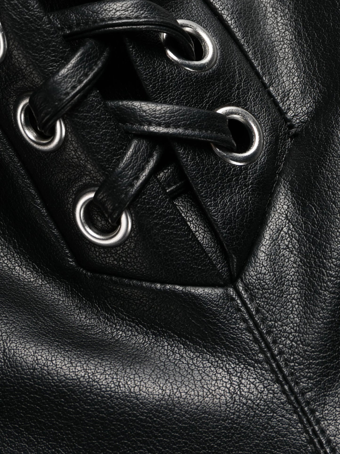 lace-up faux-leather trousers