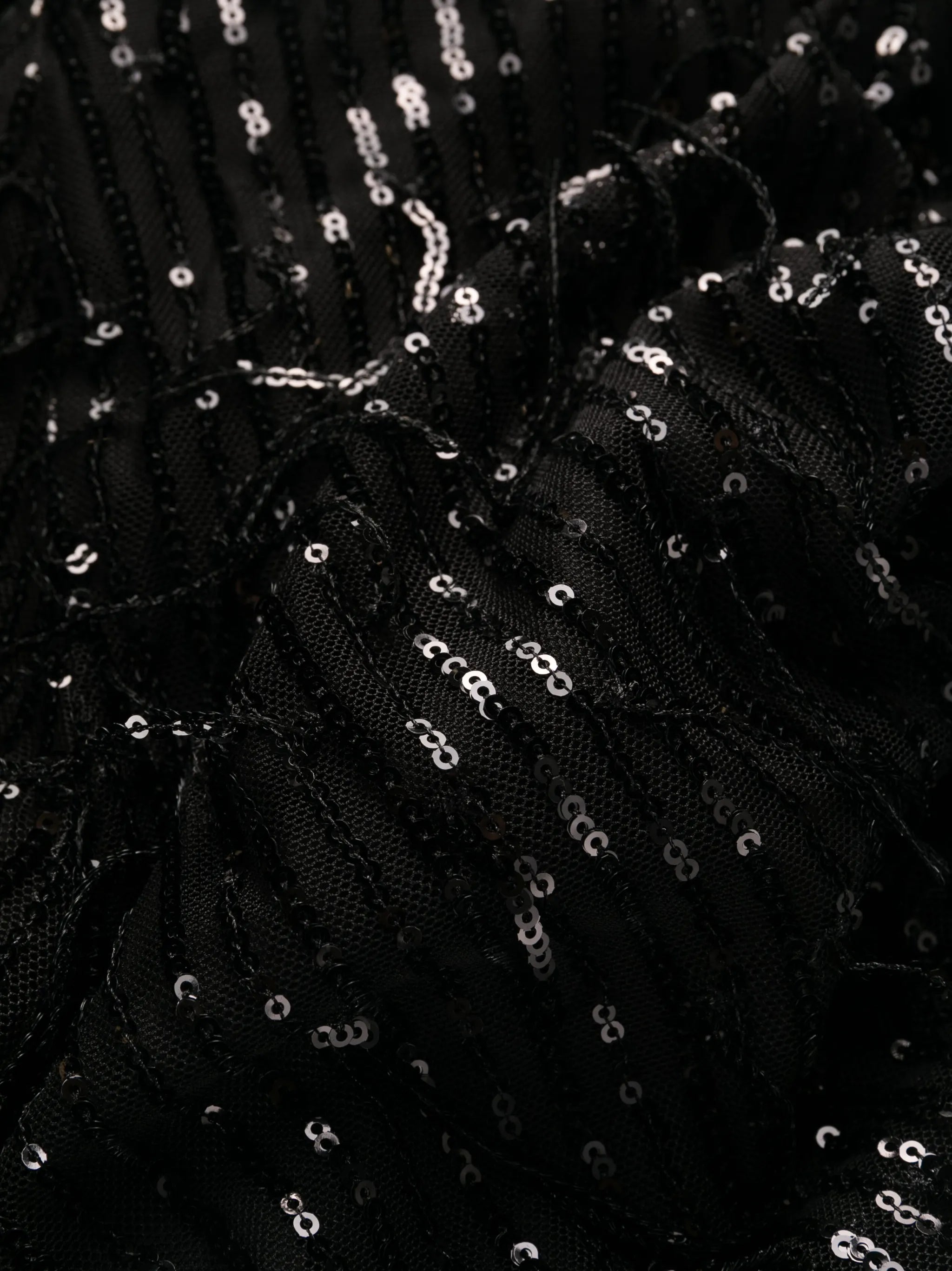 sequin-embellished puff-sleeve midi dress