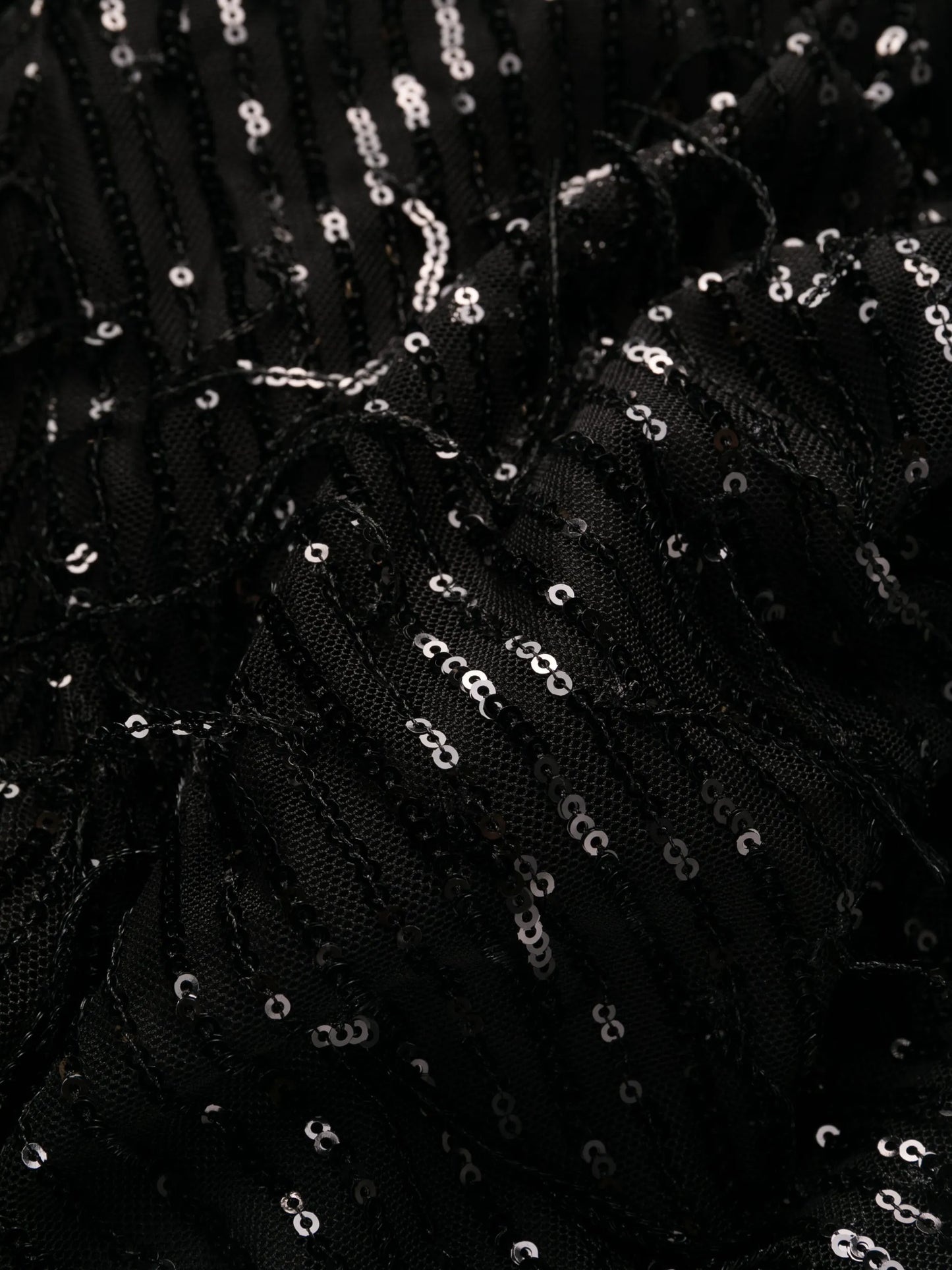 sequin-embellished puff-sleeve midi dress
