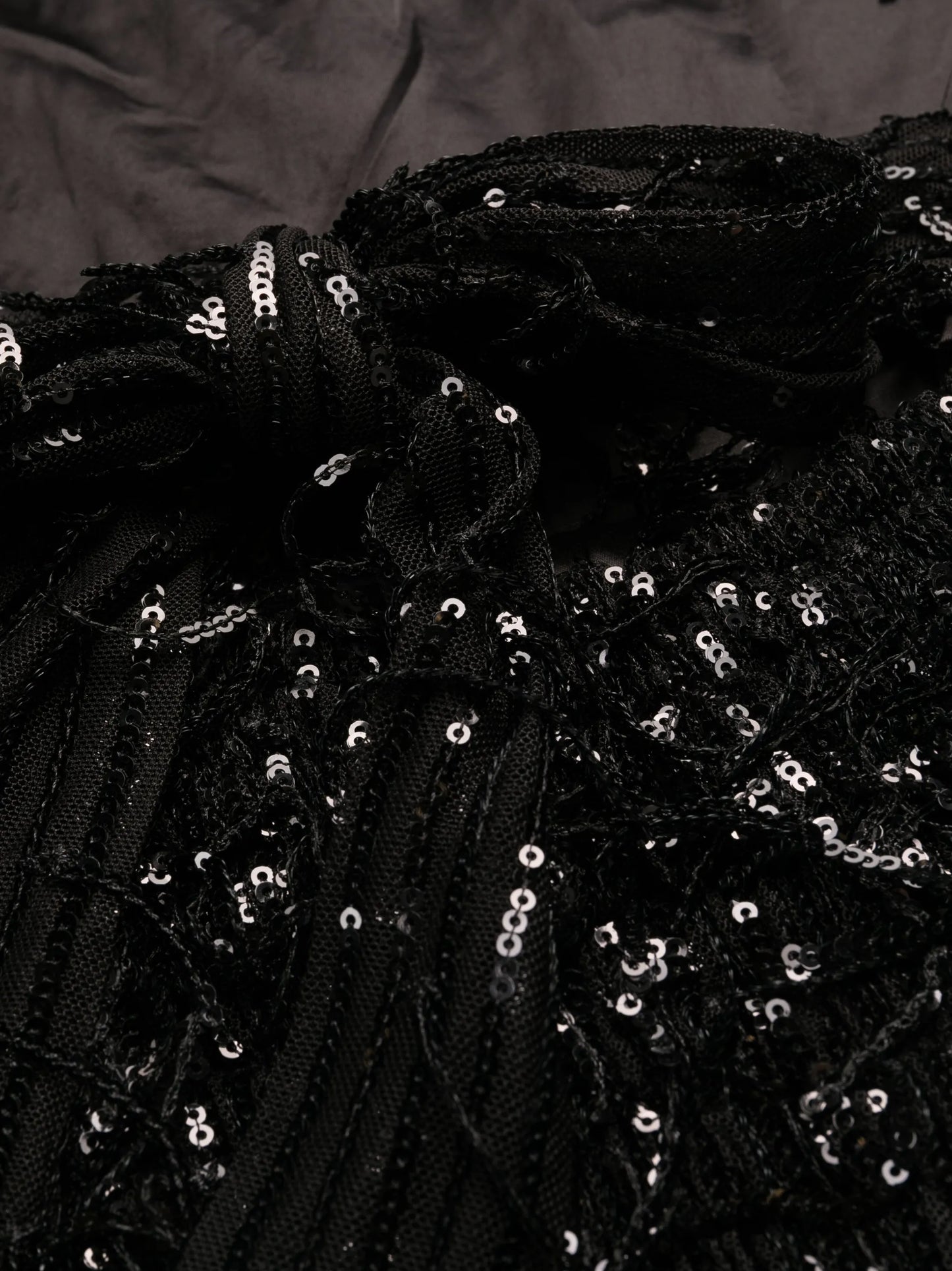 sequin-embellished puff-sleeve midi dress