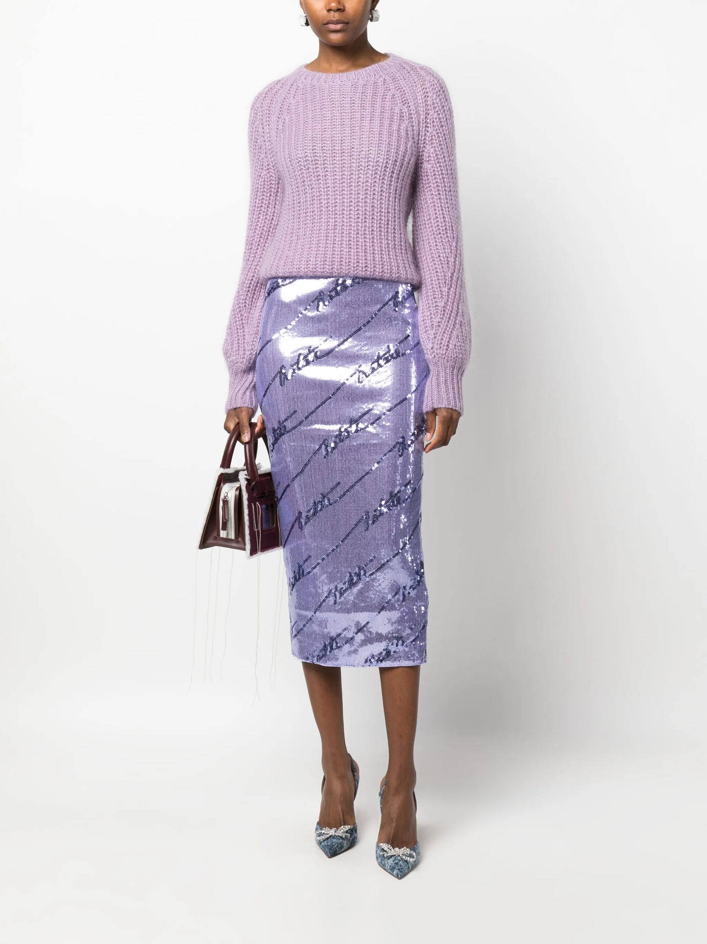 sequinned midi skirt