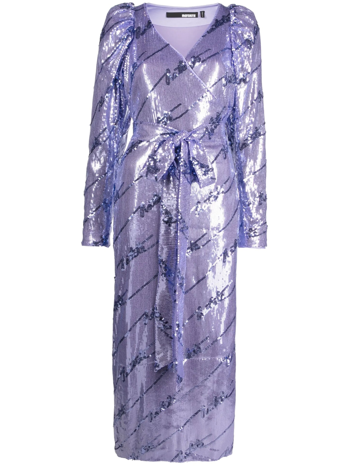sequinned wrap midi dress