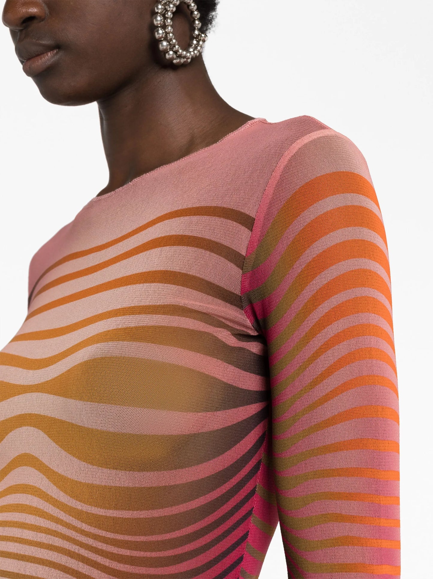 Body Morphing striped dress