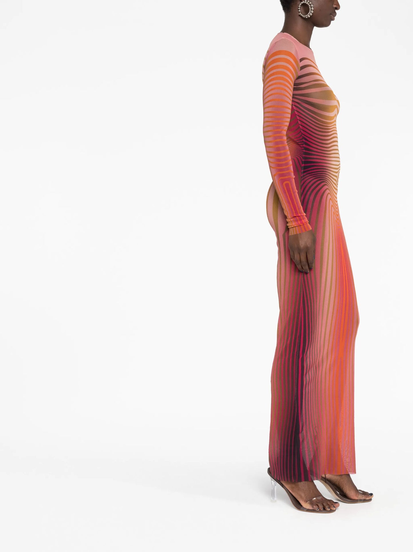 Body Morphing striped dress