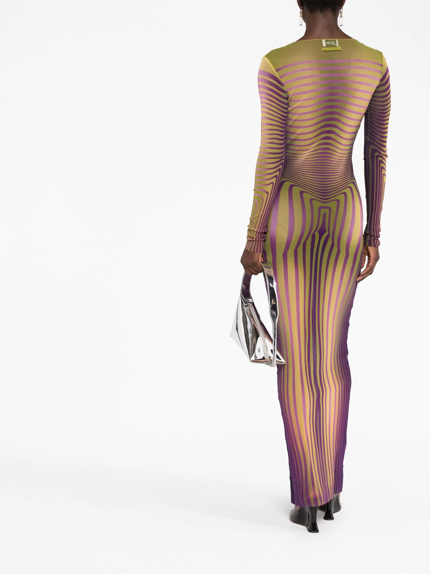 Body Morphing striped sheer dress