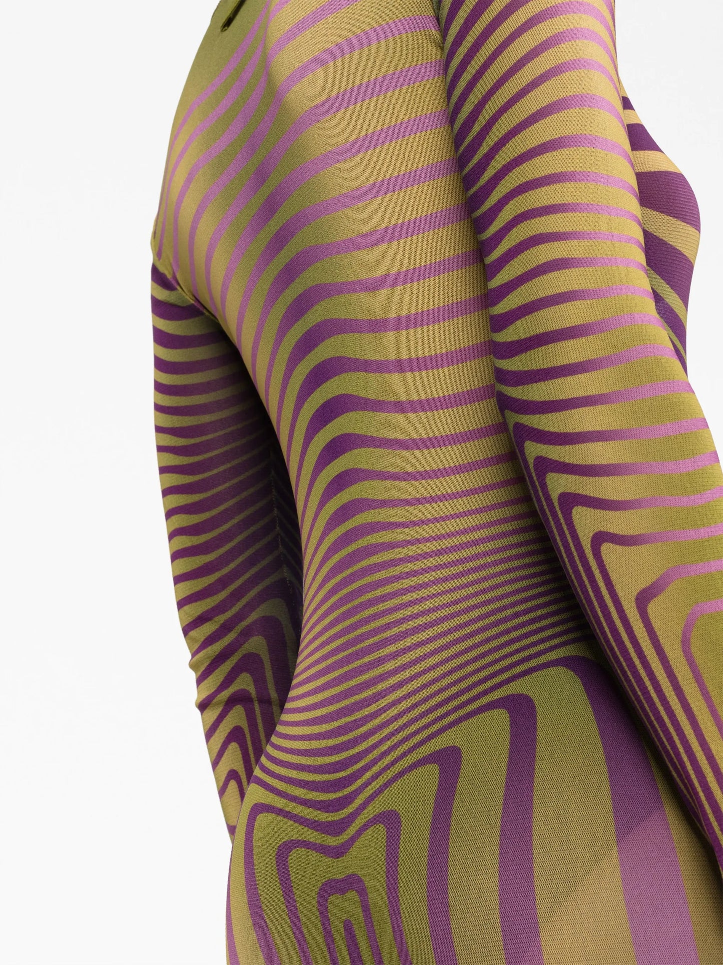 Body Morphing striped sheer dress