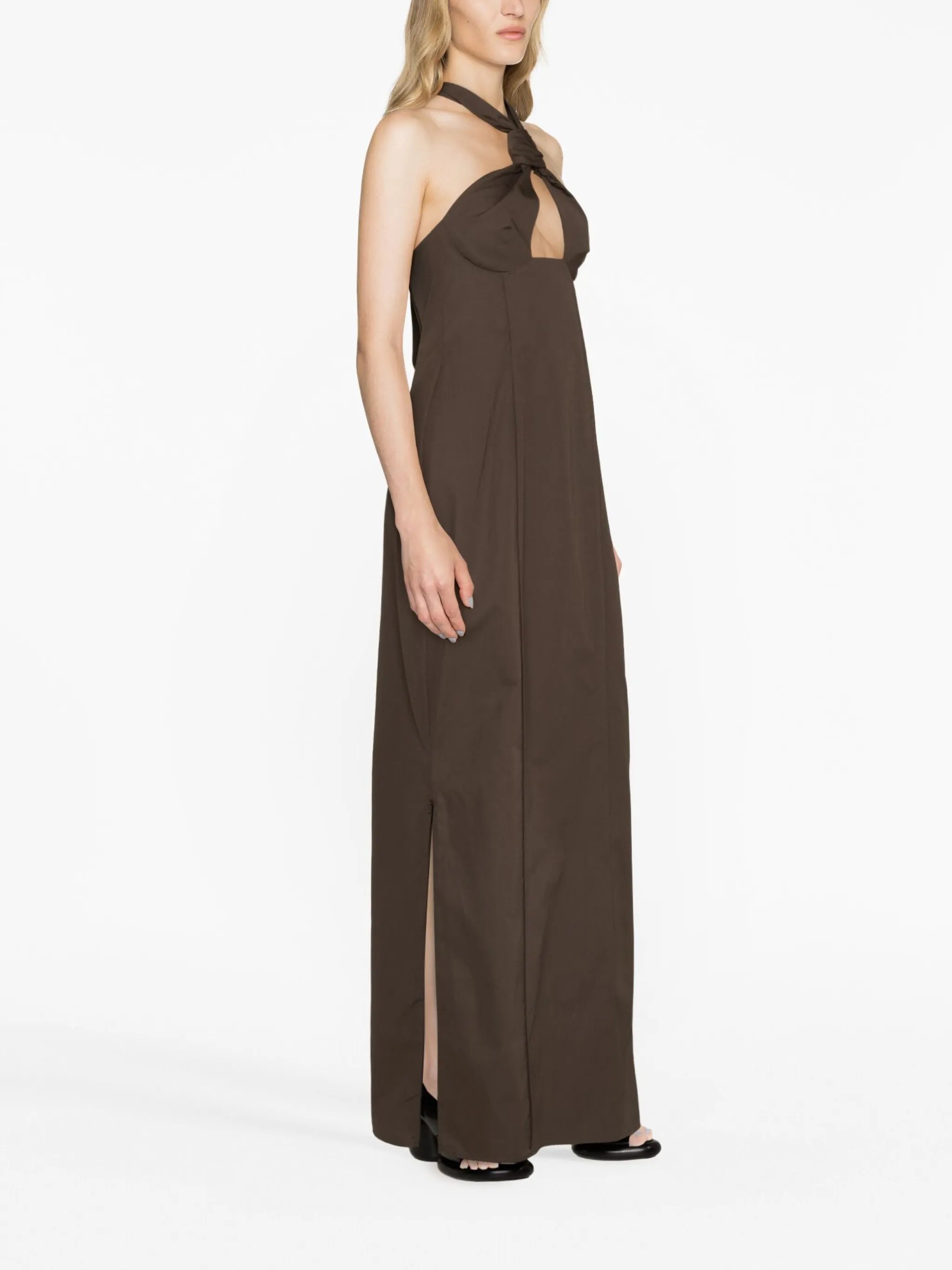 halterneck cotton maxi dress