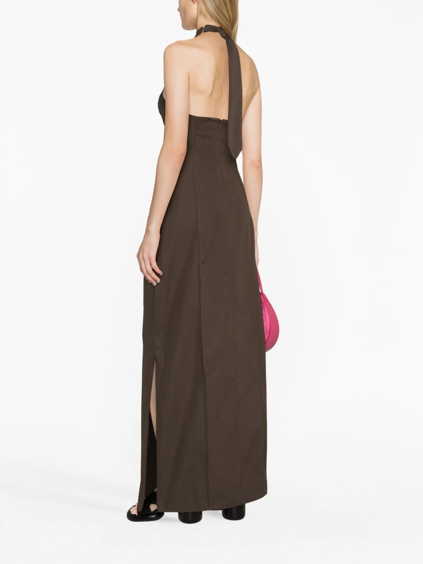 halterneck cotton maxi dress