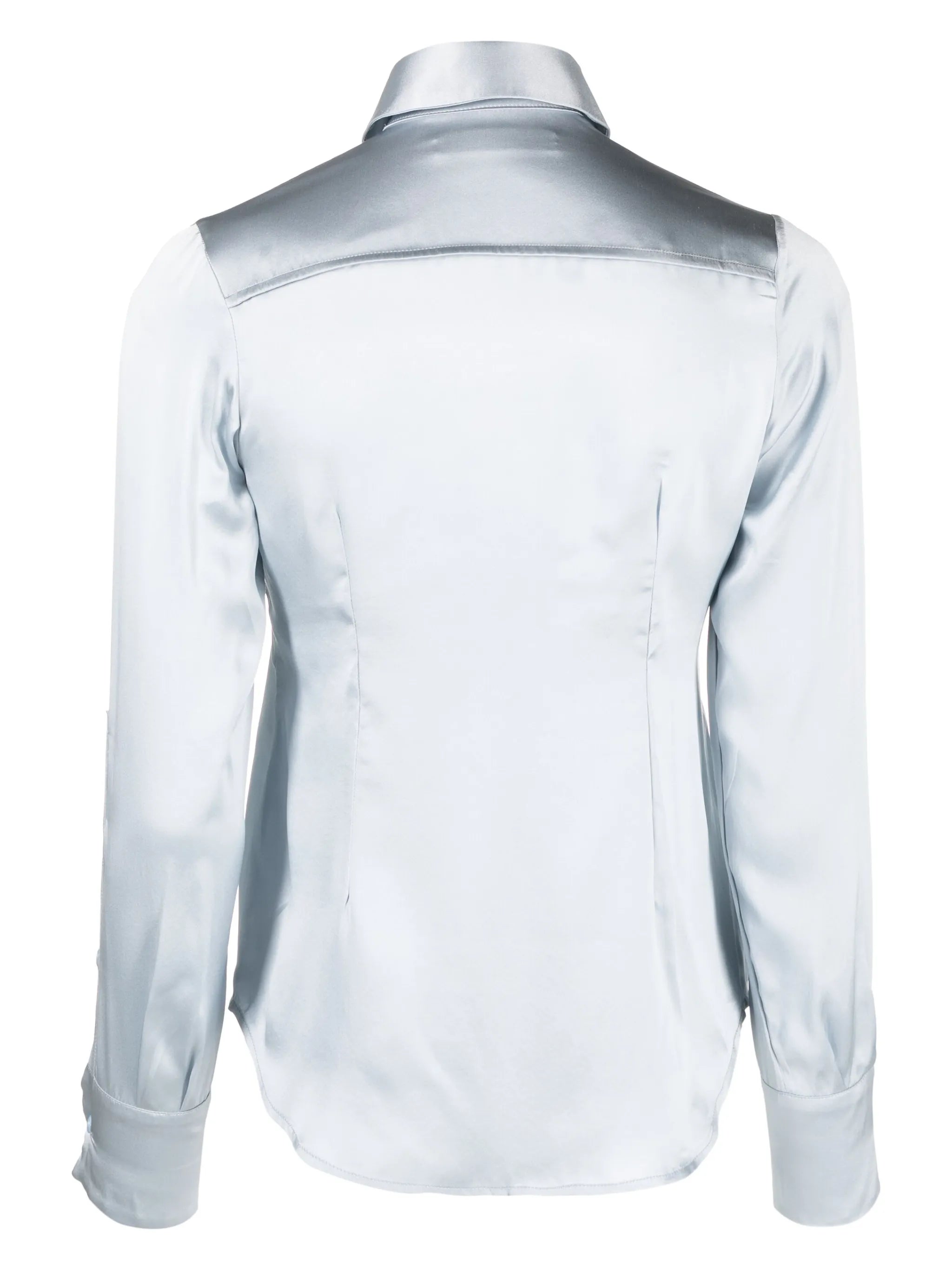 spread-collar silk pyjama shirt