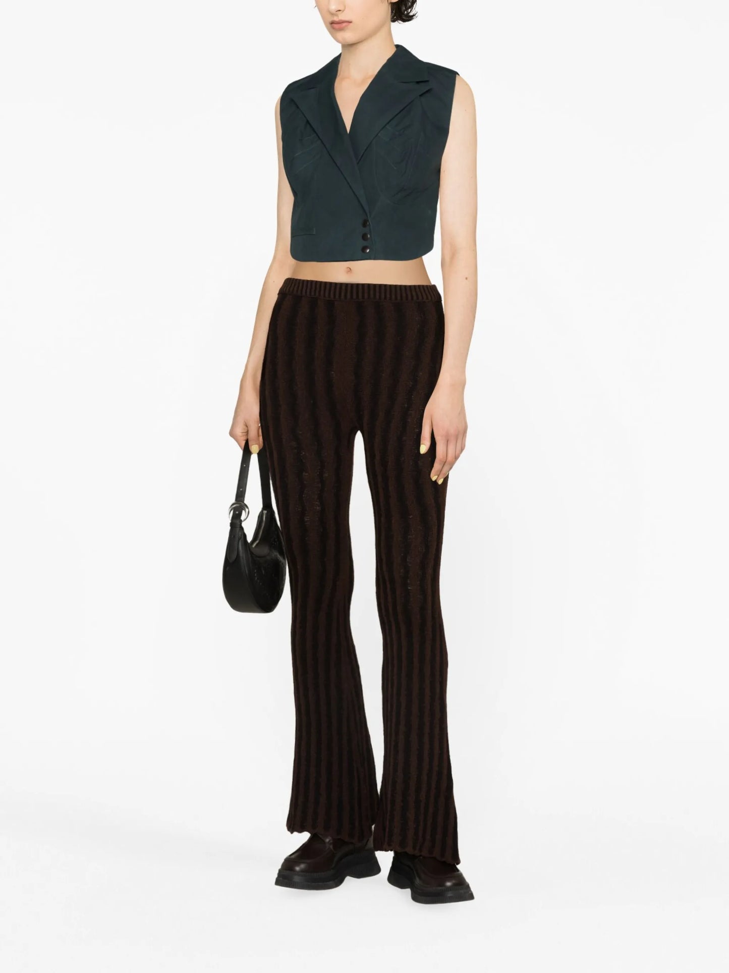 cropped cotton waistcoat