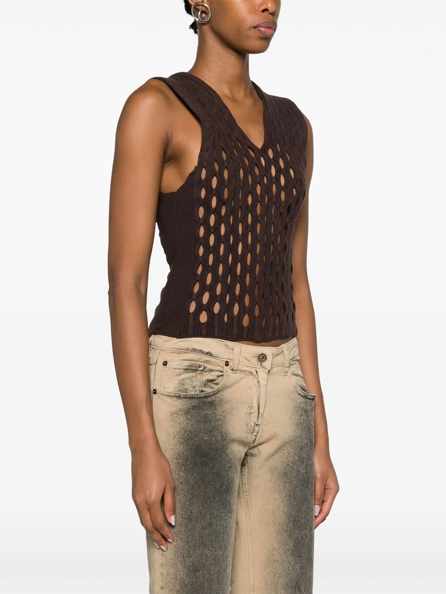 Squiggle open-knit vest