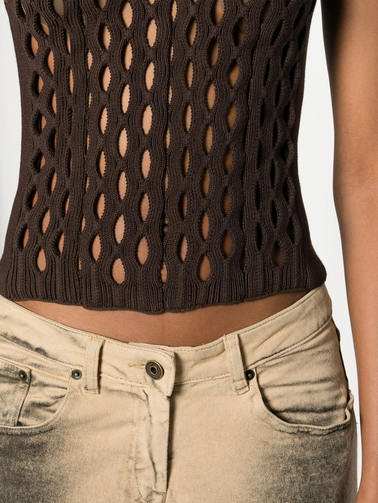 Squiggle open-knit vest