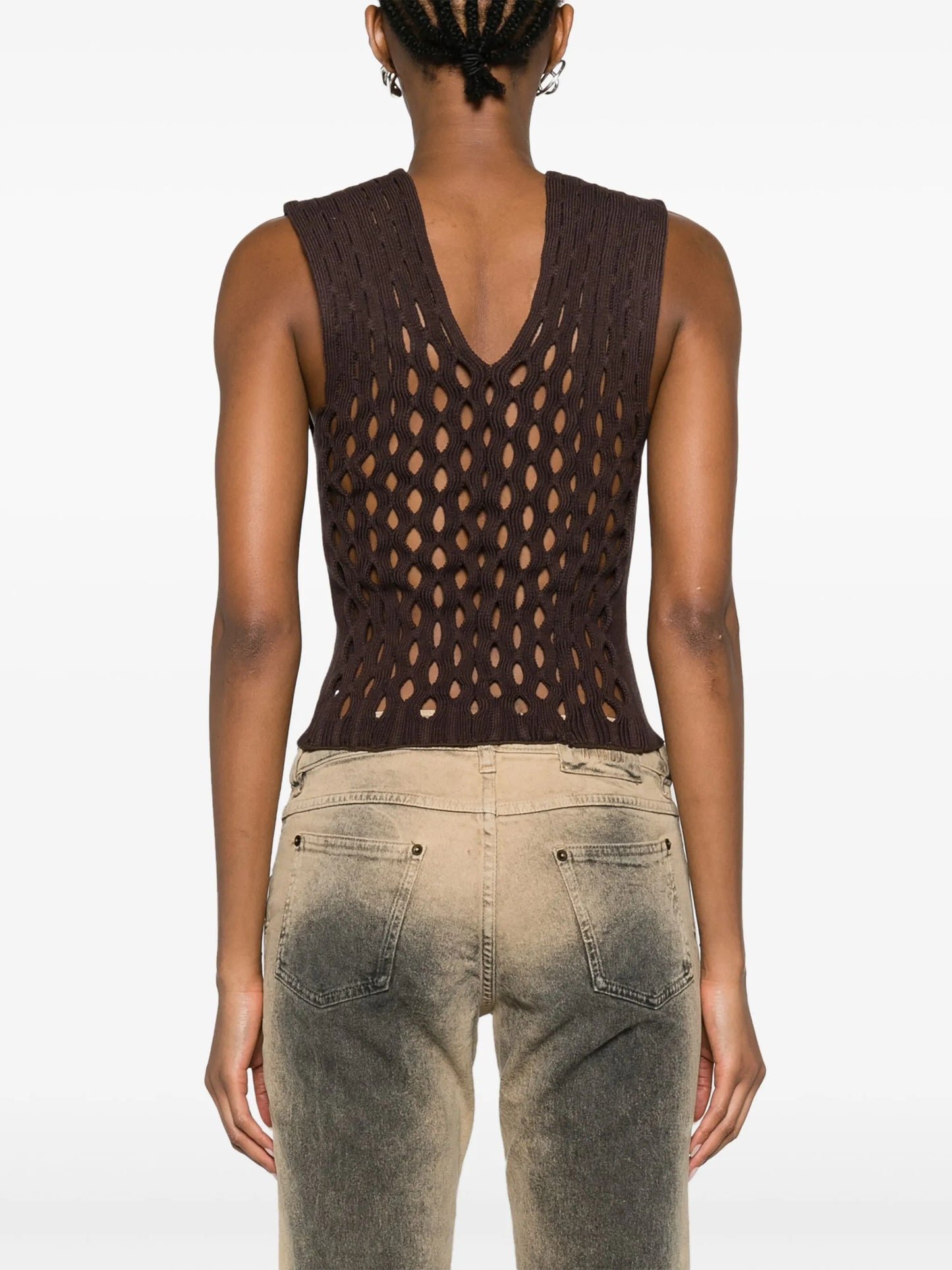 Squiggle open-knit vest
