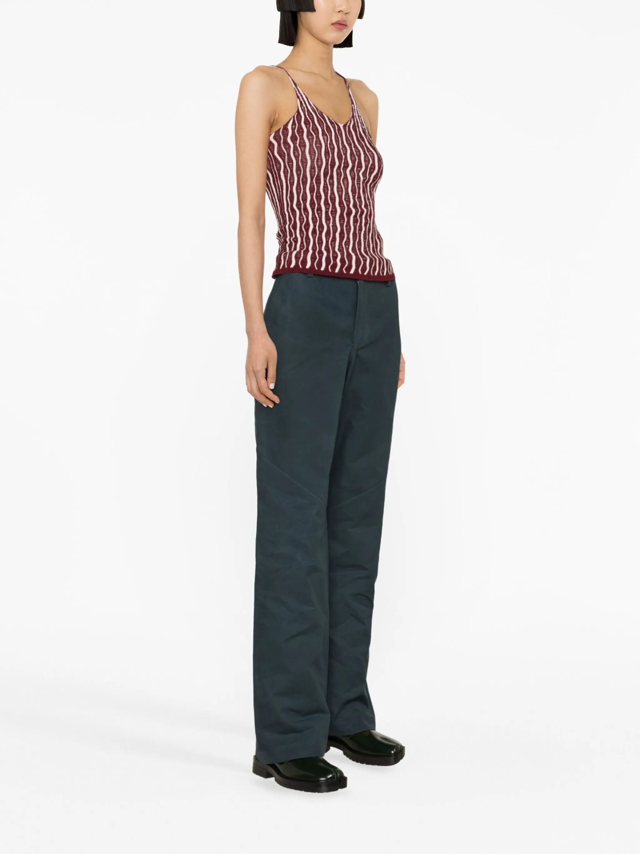 mid-rise straight-leg trousers