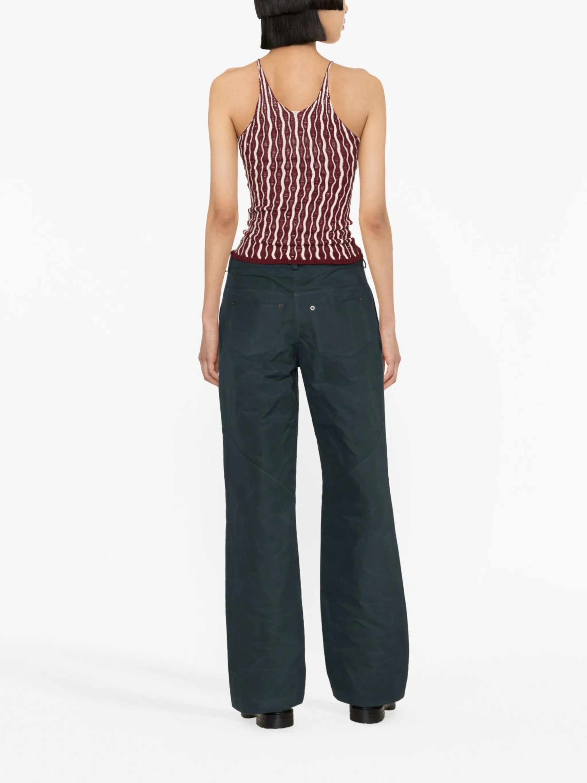mid-rise straight-leg trousers