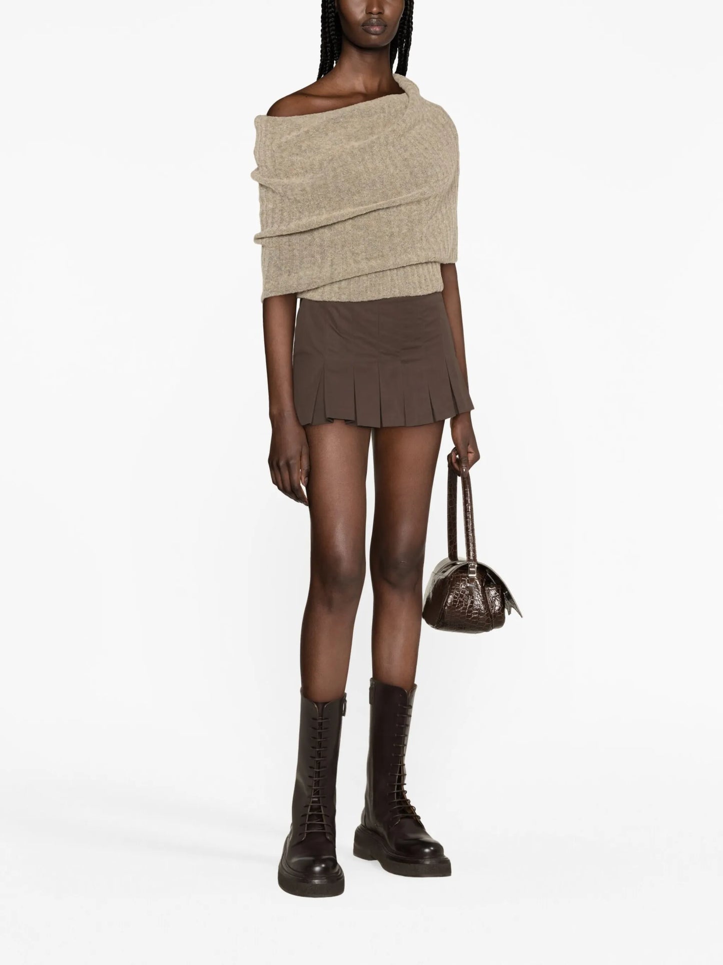 pleated cotton skort