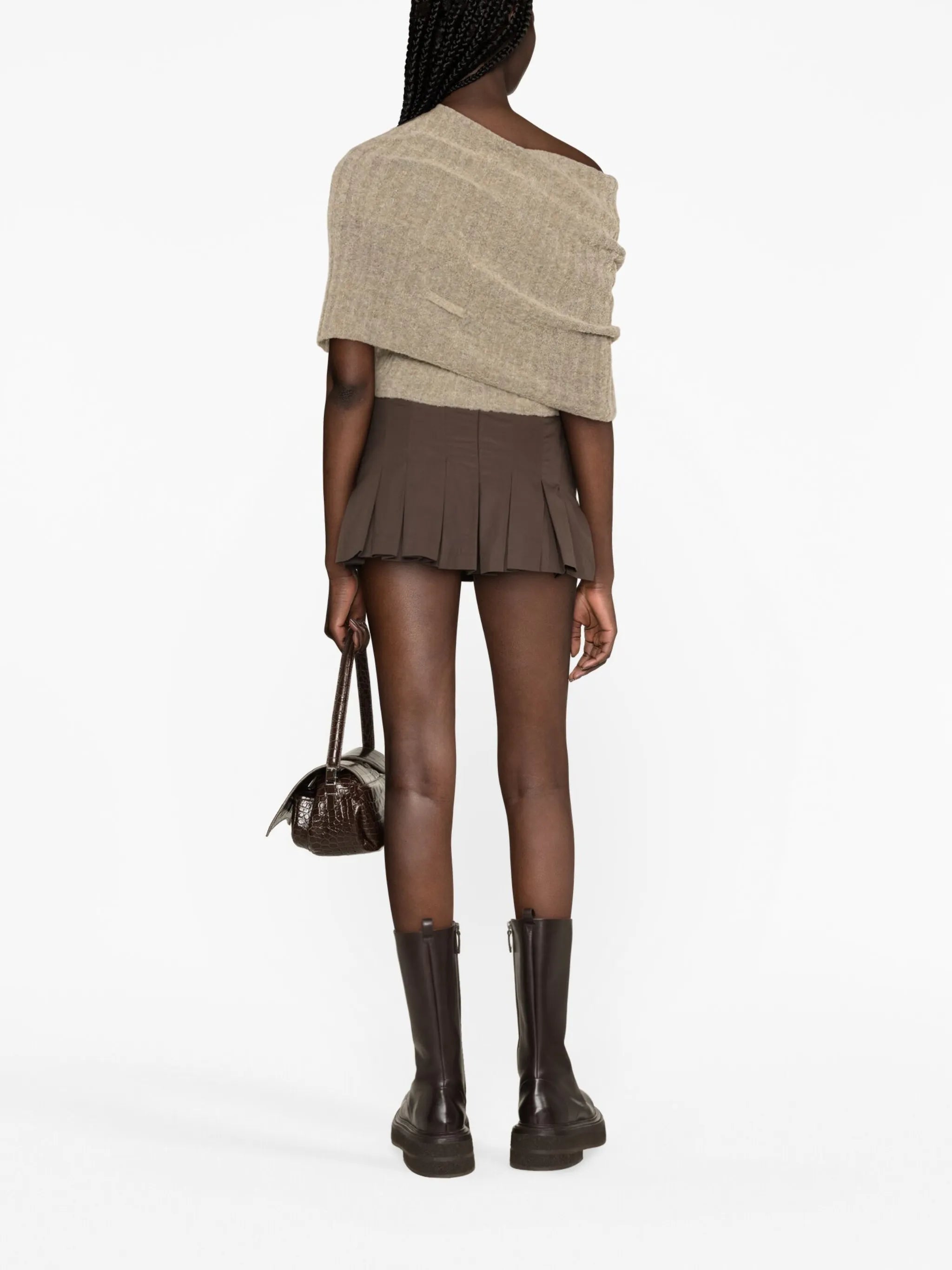 pleated cotton skort