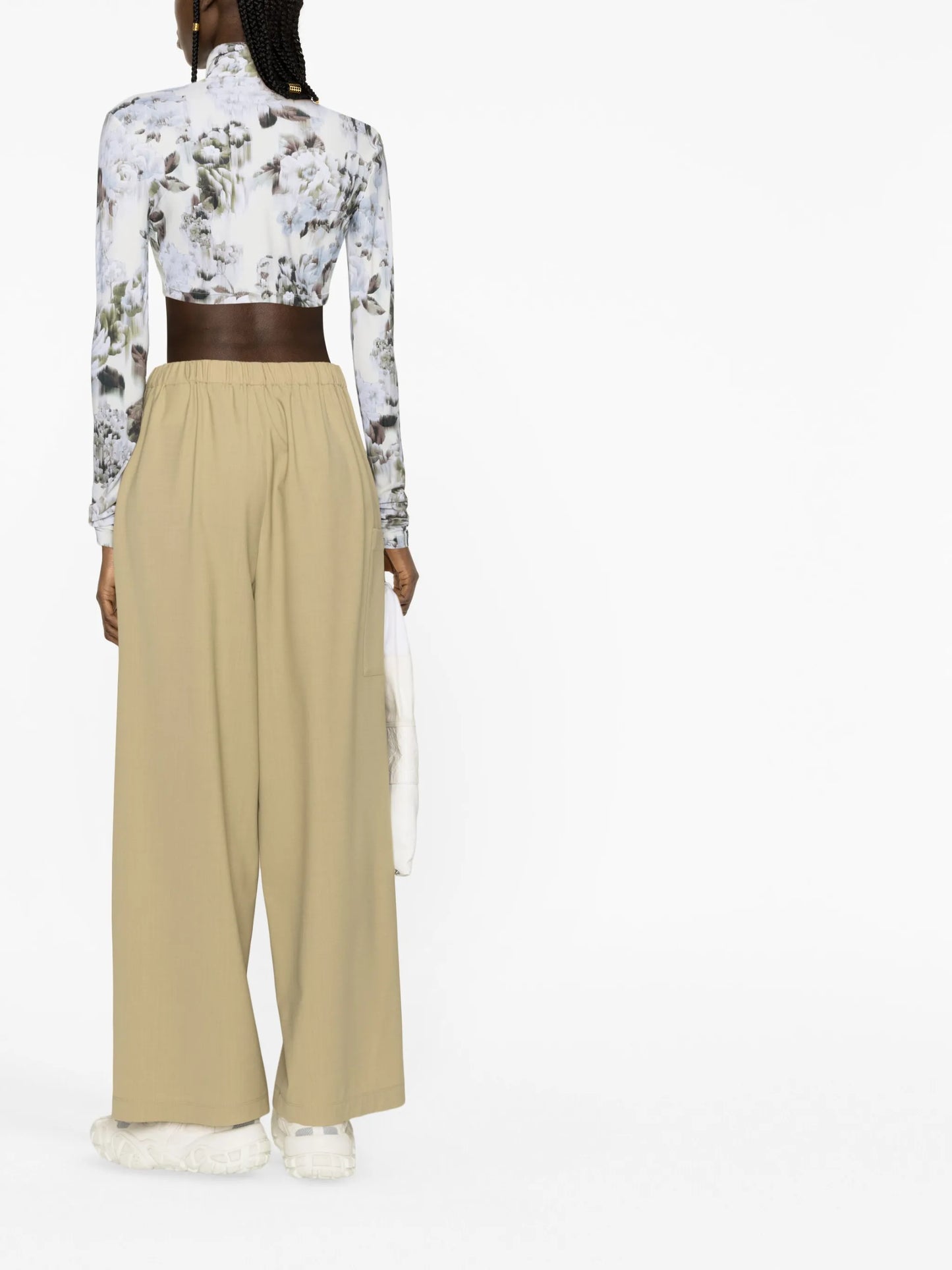 mid-rise wide-leg trousers