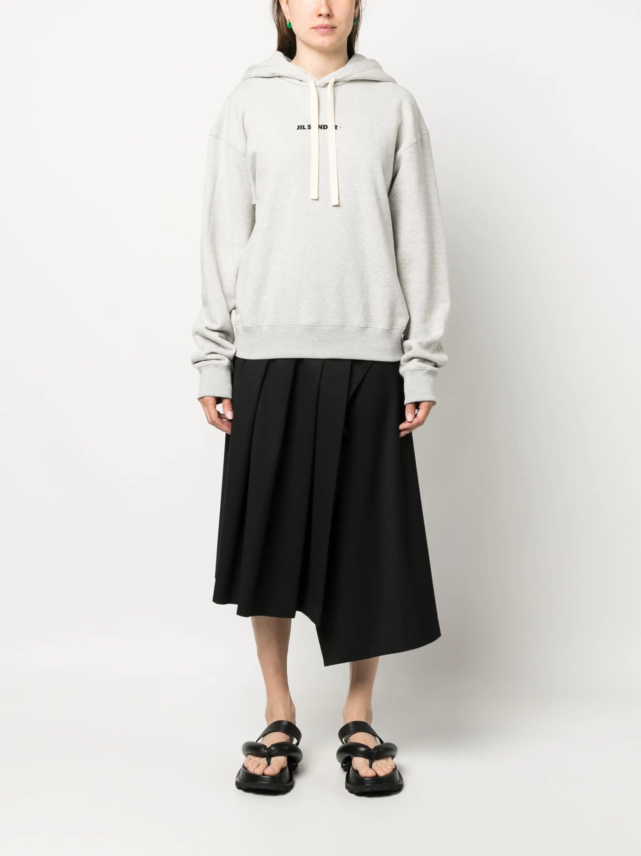 logo-print cotton hoodie