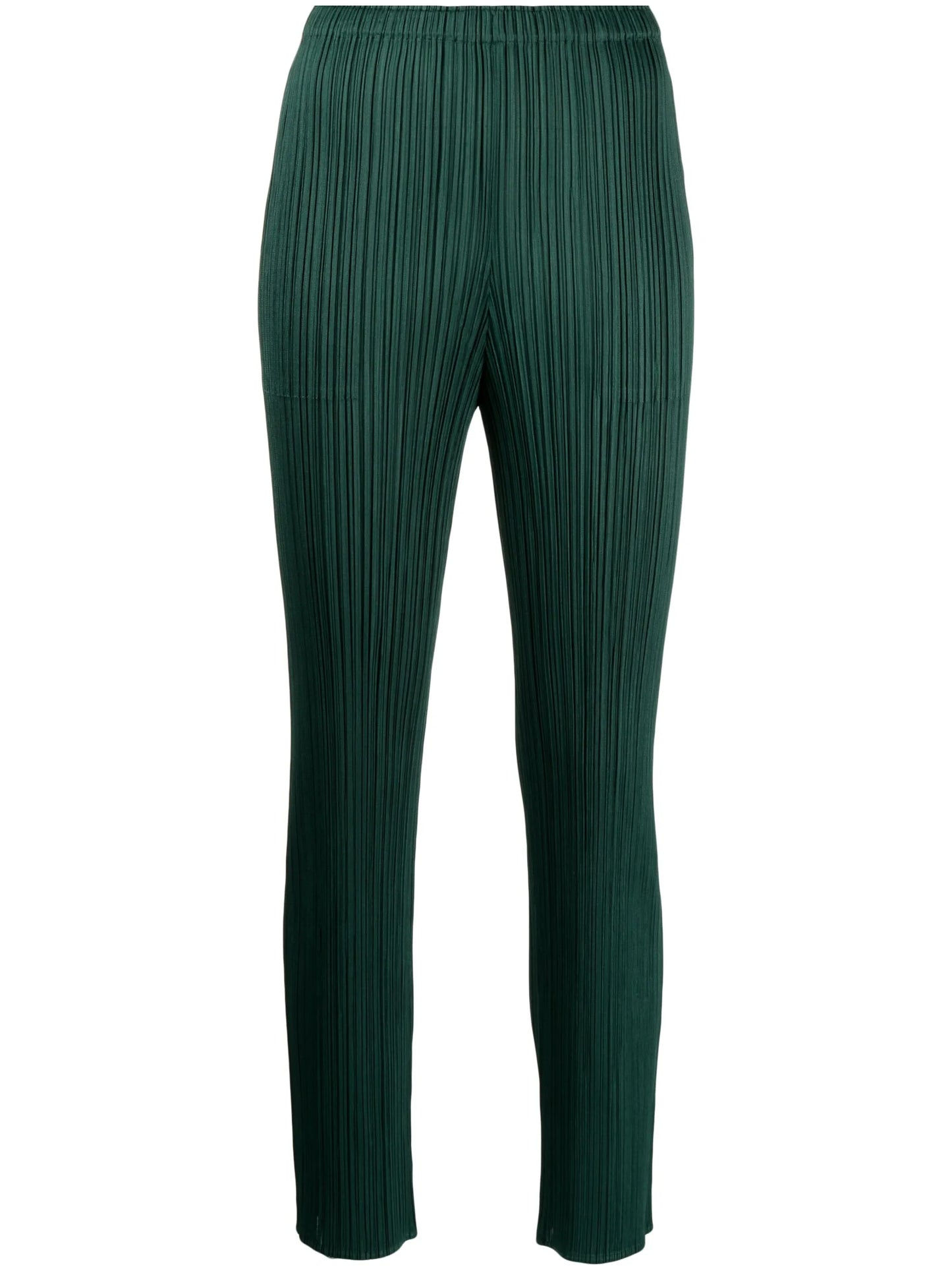 pleated cropped slim-fit trousers